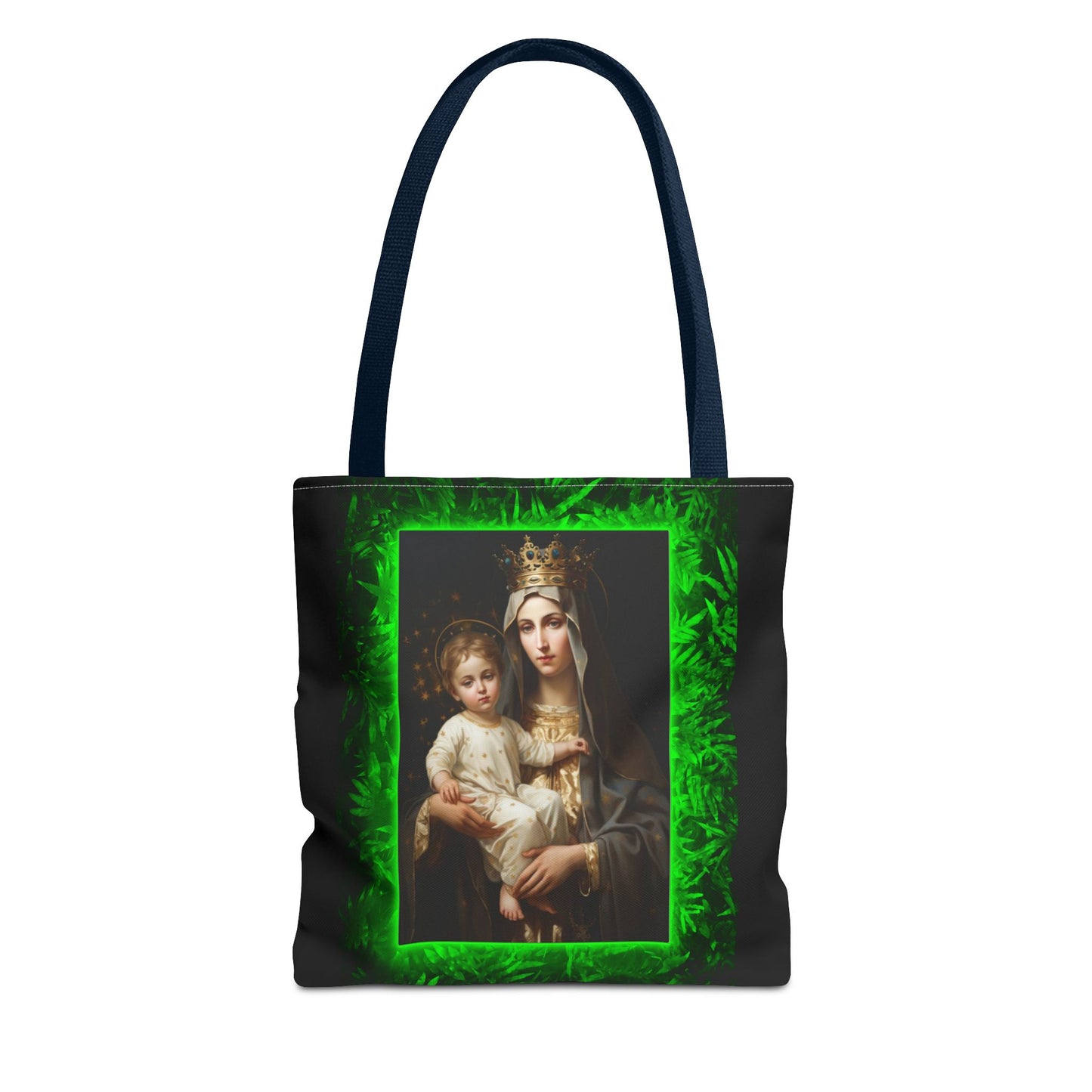 Religious Our Lady of Mt. Carmel Tropical Glow Tote Bag - 3 Sizes