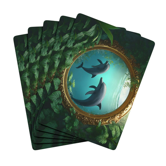 Poker Playing Cards - Framed Dolphins