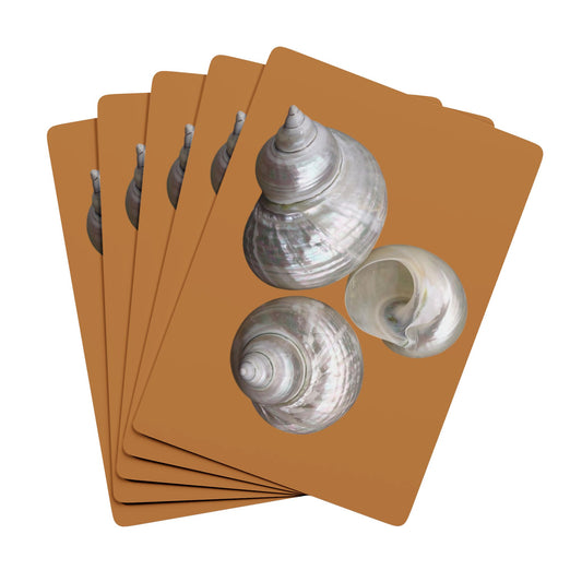 Poker-Sized Playing Cards - White Nautilus Trio, brown