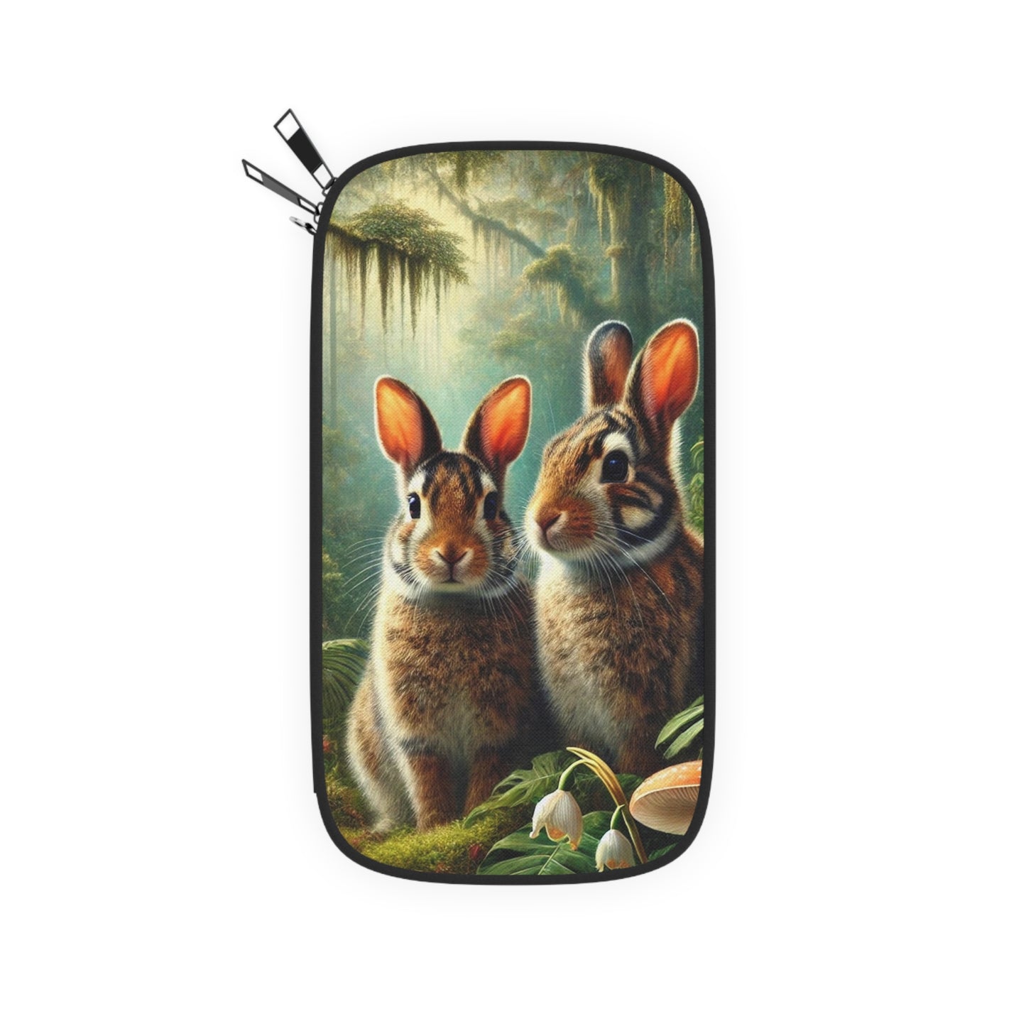 Passport Wallet – Perfect for Travelers & Adventurers / Rainforest Sumatran Rabbits