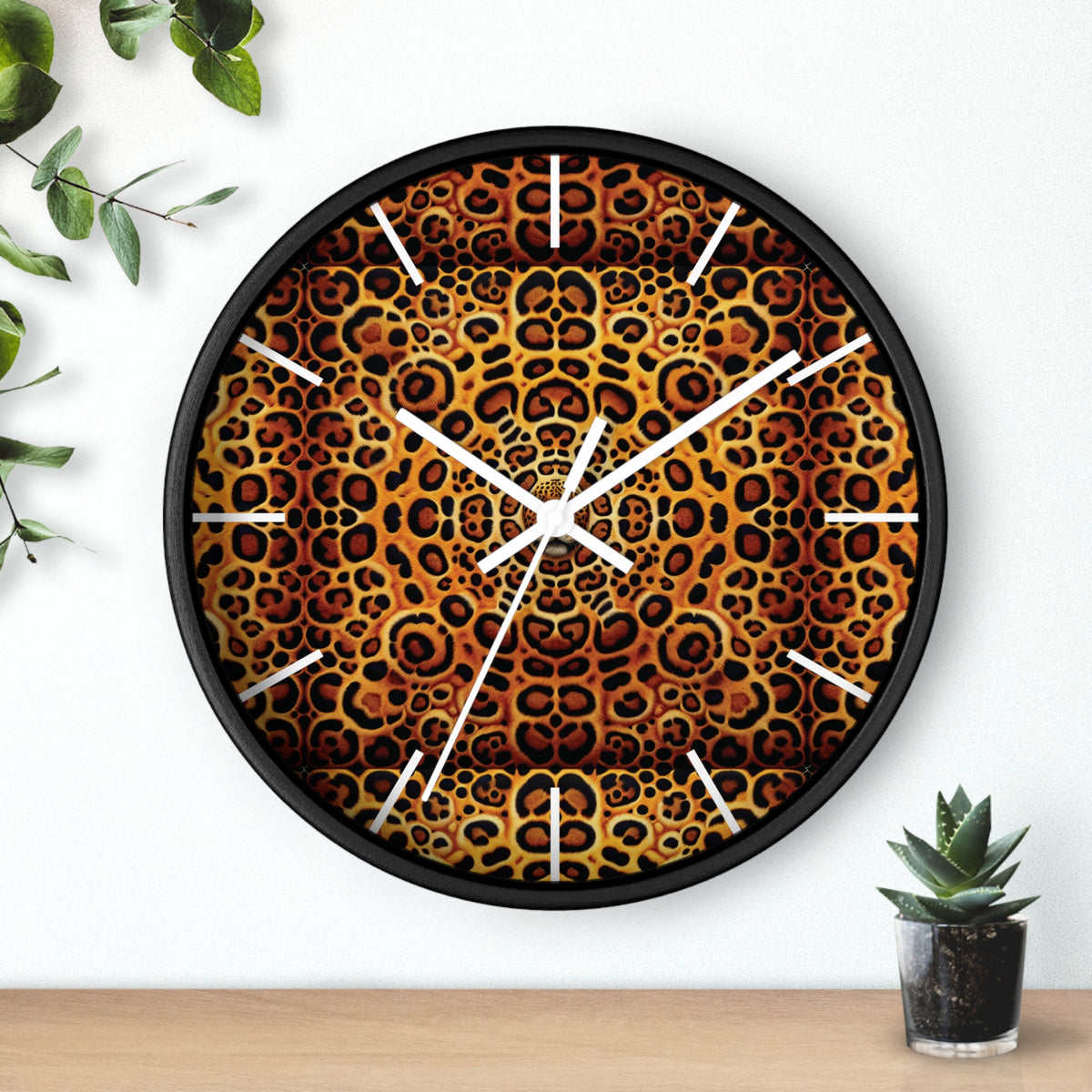 Kaleido Jaguar Spots Wall Clock – Fun Home Decor for Nature Lovers, 6 Variants