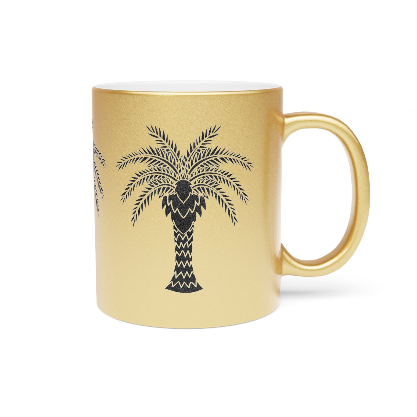 Tropical Metallic Mug, Gold or Silver - Art Deco Palm