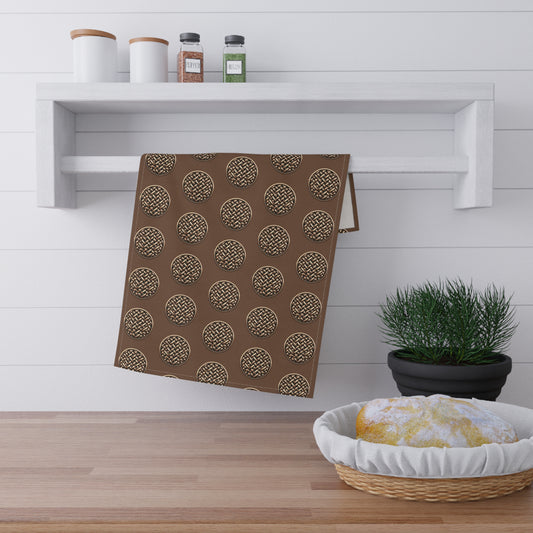 Tea Towels (cotton, poly) / Brown Wicker Button, Repeat