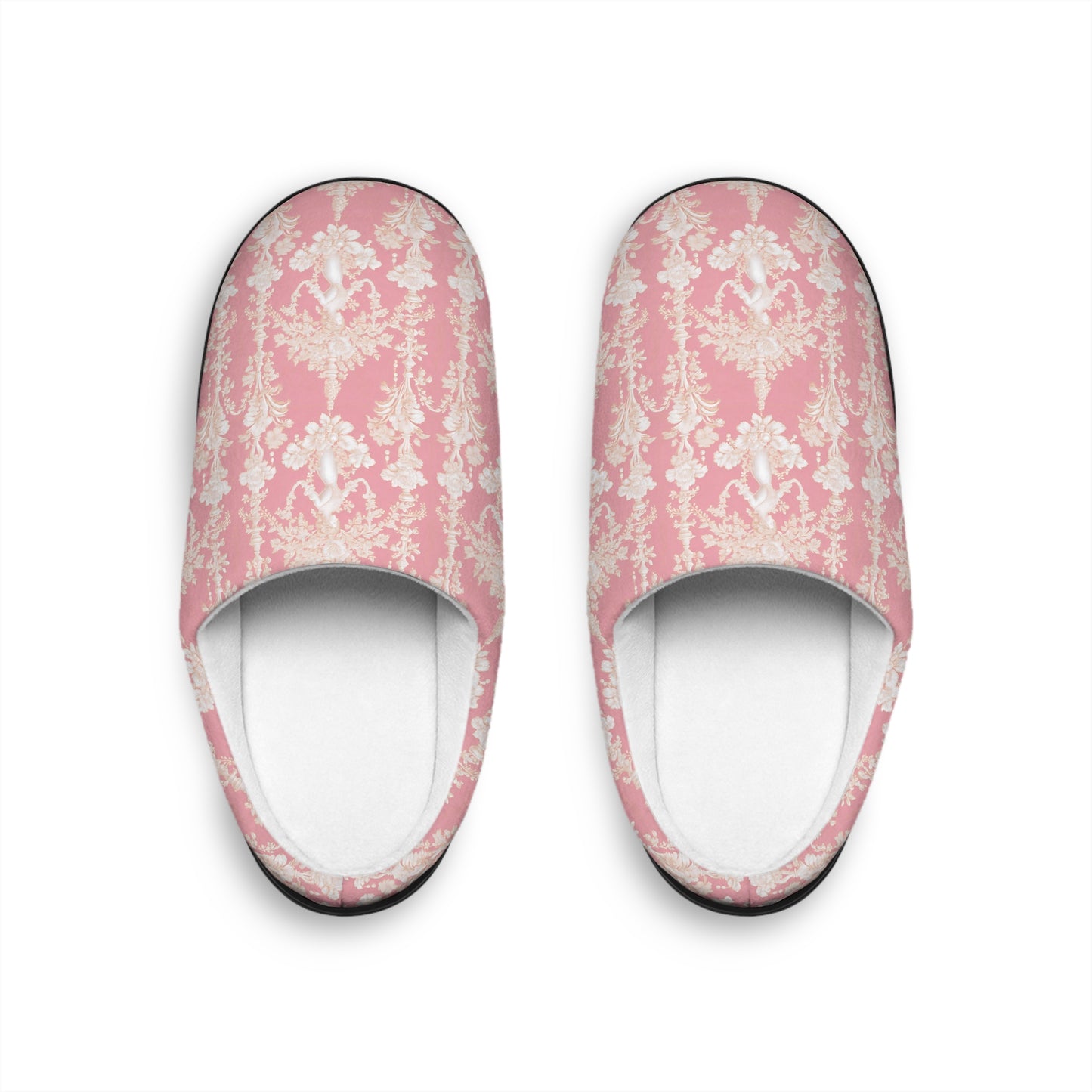 Women's Indoor Slippers - Pearl Lady Toile, hibiscus pink