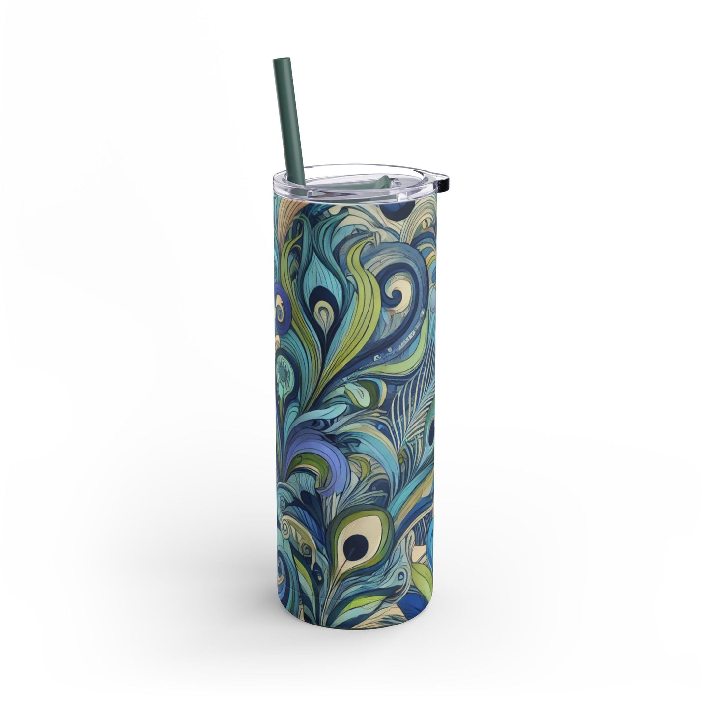20oz Matte Tumbler, 7 Colors - Stylish Travel Cup - Feather Currents, Blue