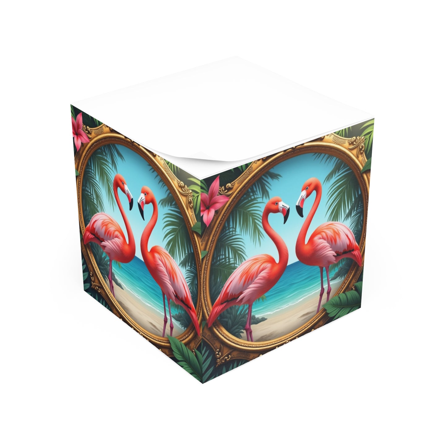 Copy of Note Cube - Framed Flamingos