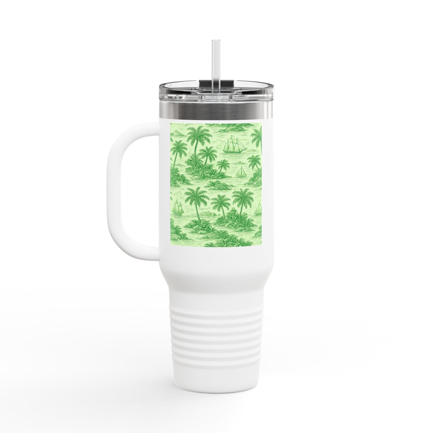 Insulated Travel Mug, 40oz / Faraway Toile/Green - Perfect for Outdoor Adventures