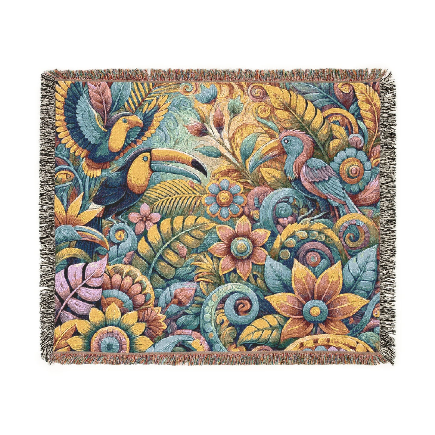 Woven Blanket, 3 Sizes - Tropical Home Decor / Rainforest Music