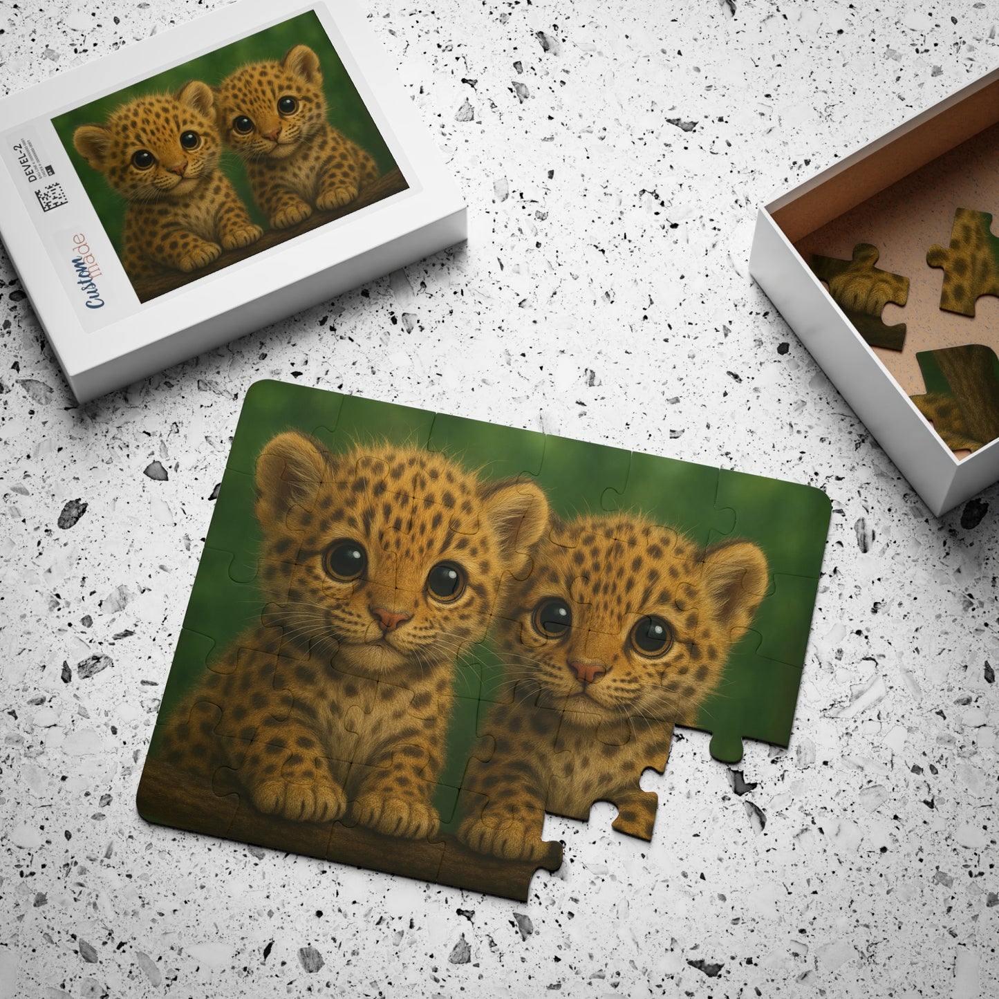 Tropical Kids' Puzzle - 30-Piece Puzzle for Fun and Learning / Two Baby Jaguars