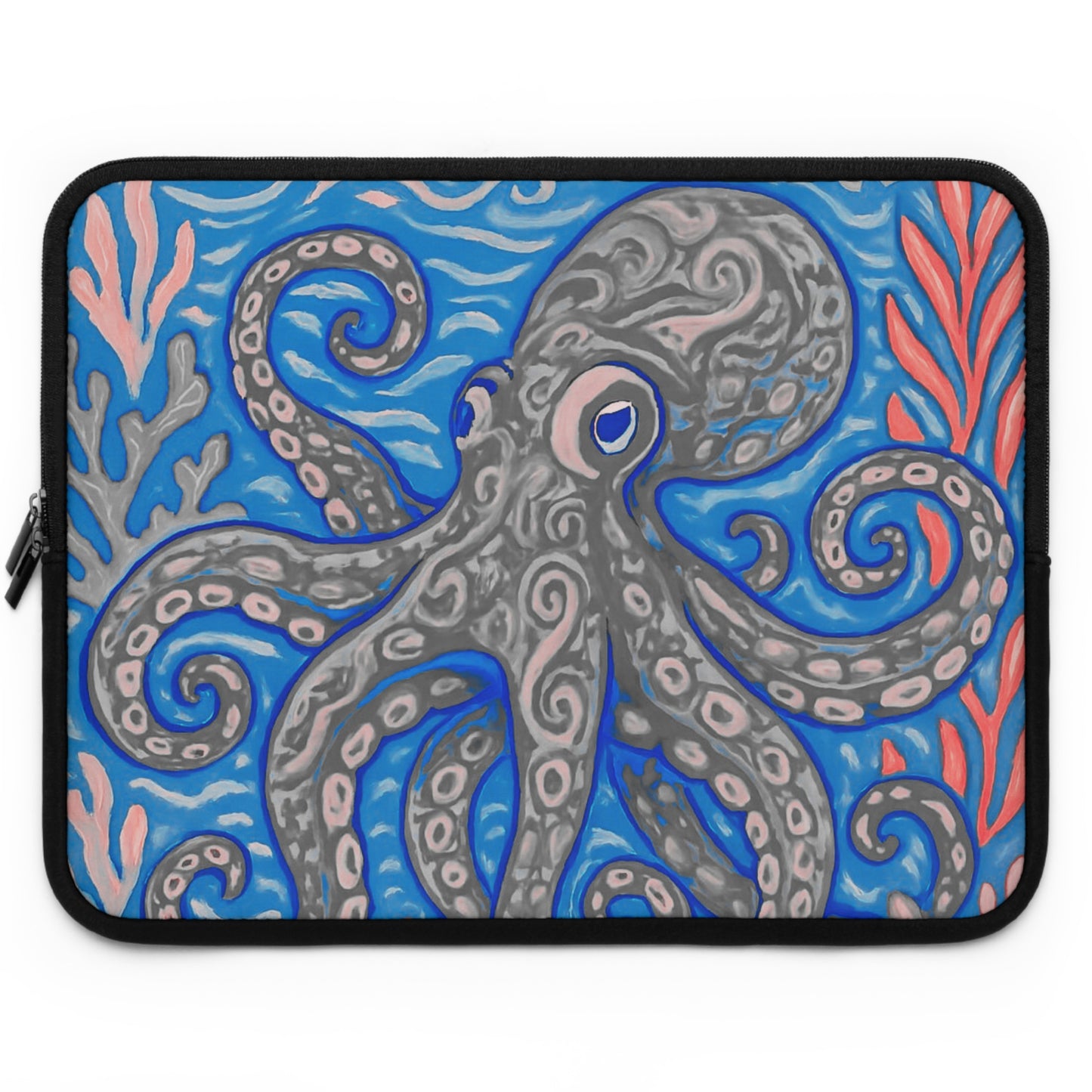Tropical Laptop Sleeve, 5 Sizes - Perfect for Beach Lovers & Students / Octopus Kraken Joe, Slate