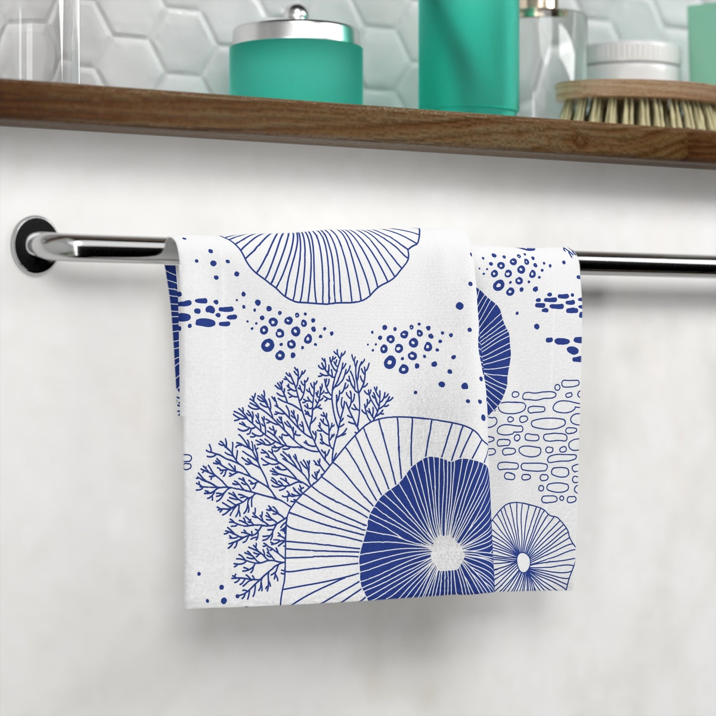 Face Towel - Plankton Drift Blue