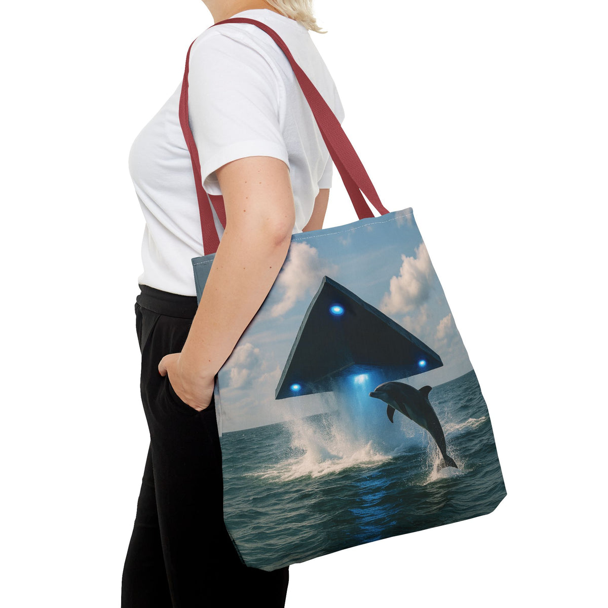 UFO and Dolphiin Tote Bag - 3 Sizes