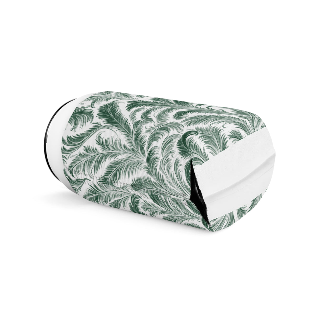 Rocco Greens/White Can Cooler Sleeve - Perfect for Outdoor Picnics