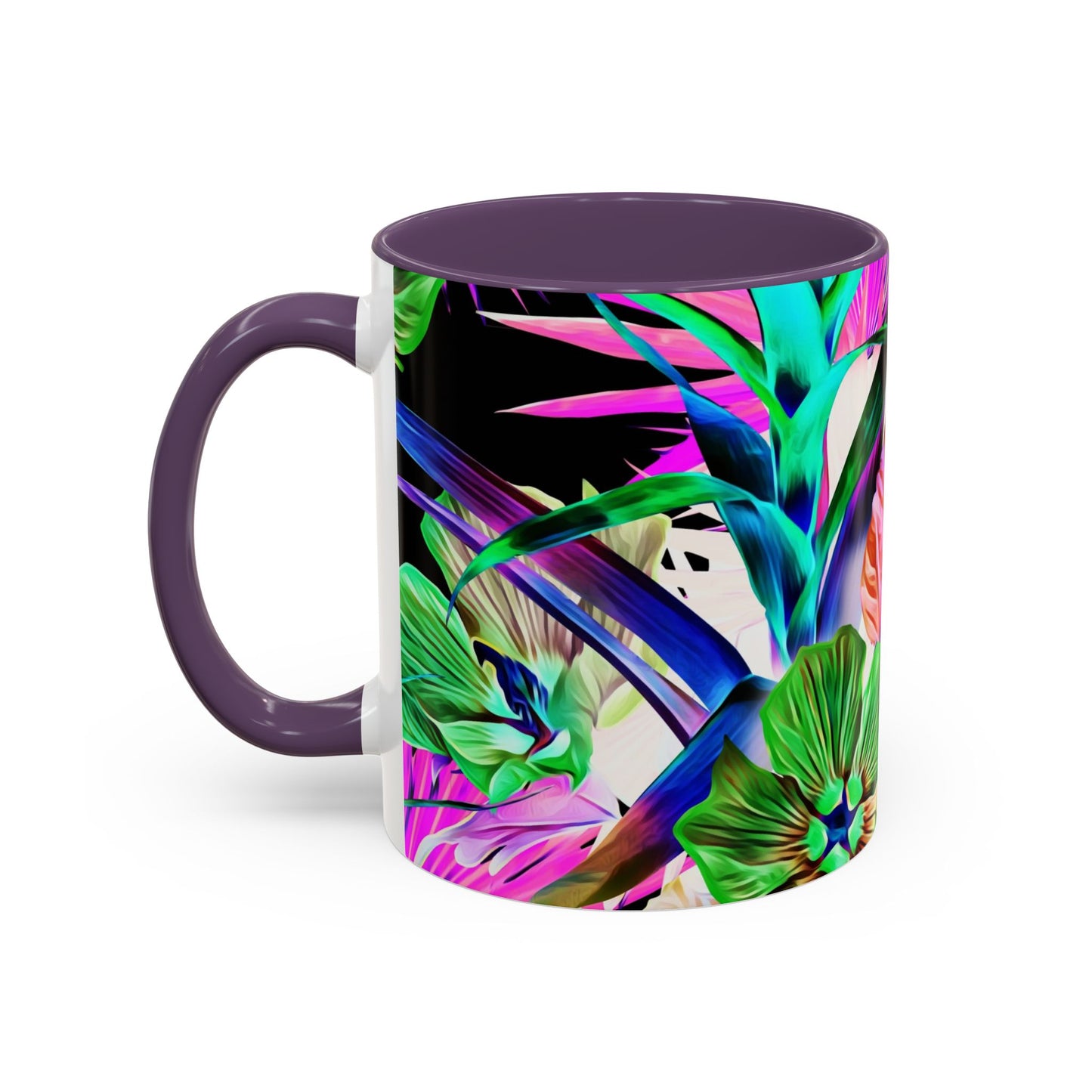 Accent Coffee Mug (11, 15oz), Plant Palooza, black / Various Colors