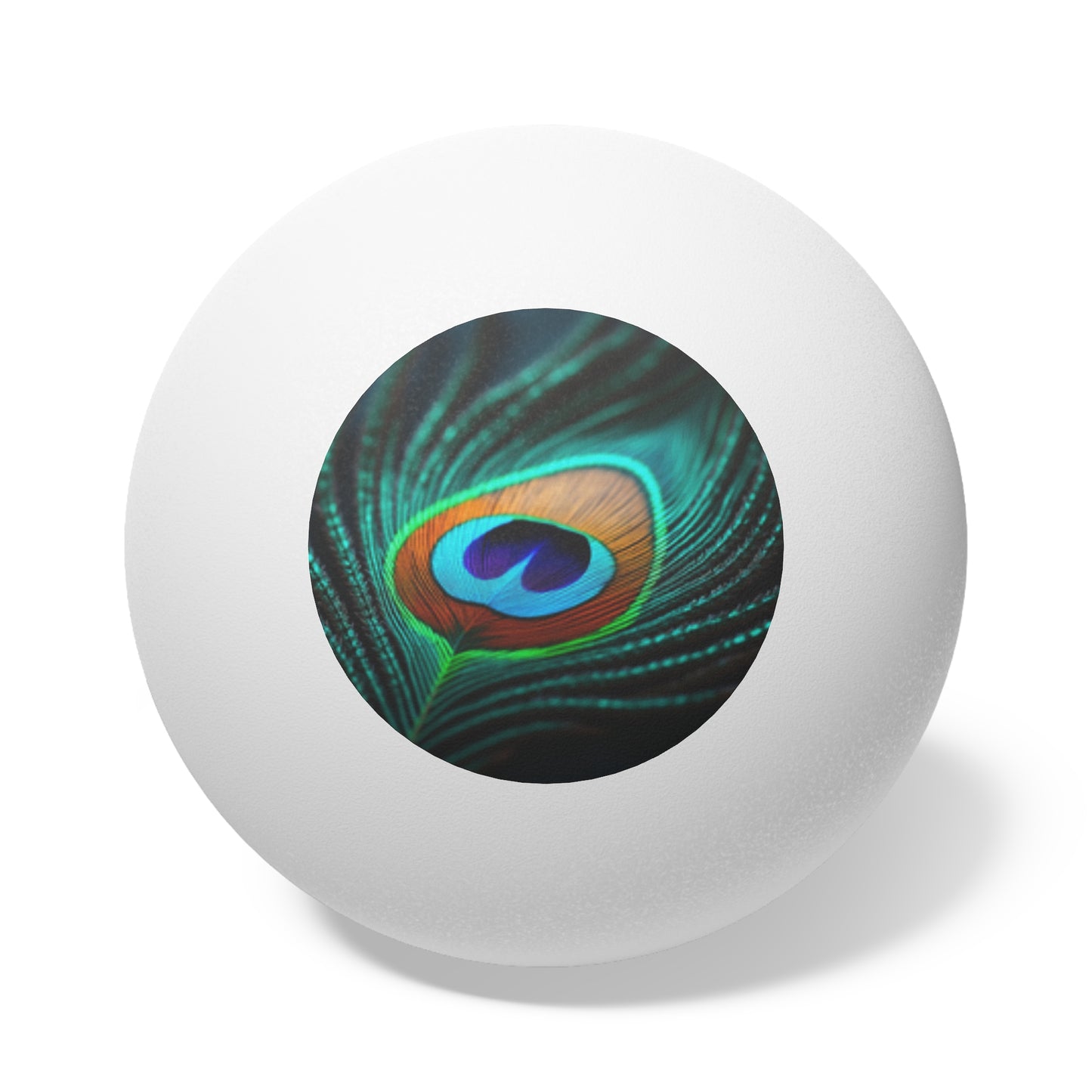 Tropical Paradise Ping Pong Balls - 6 Pack with Peacock Feather Eye Design