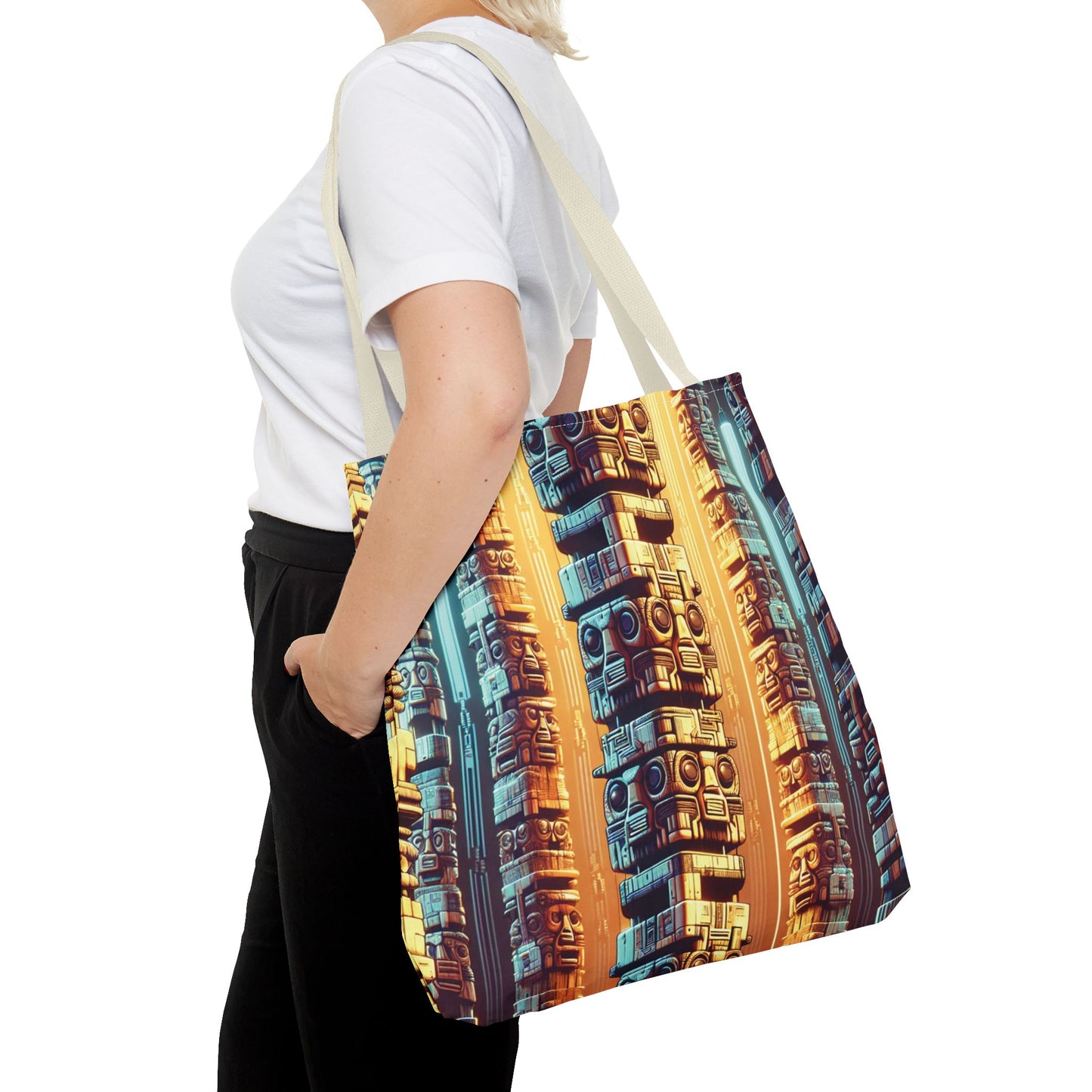 Techno Tiki Totems Tote Bag - 3 Sizes