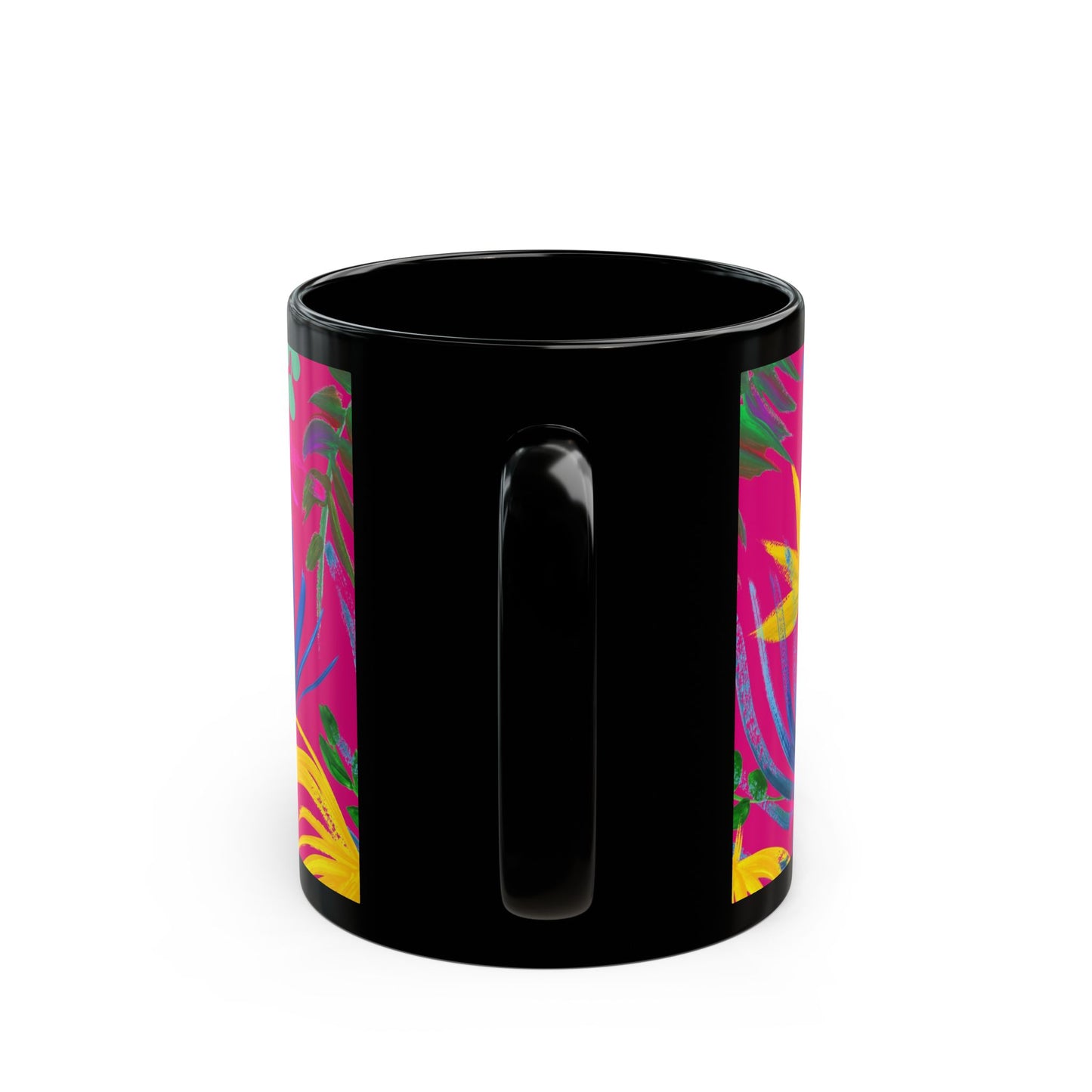 Black Coffee Mug - Exotic Flora