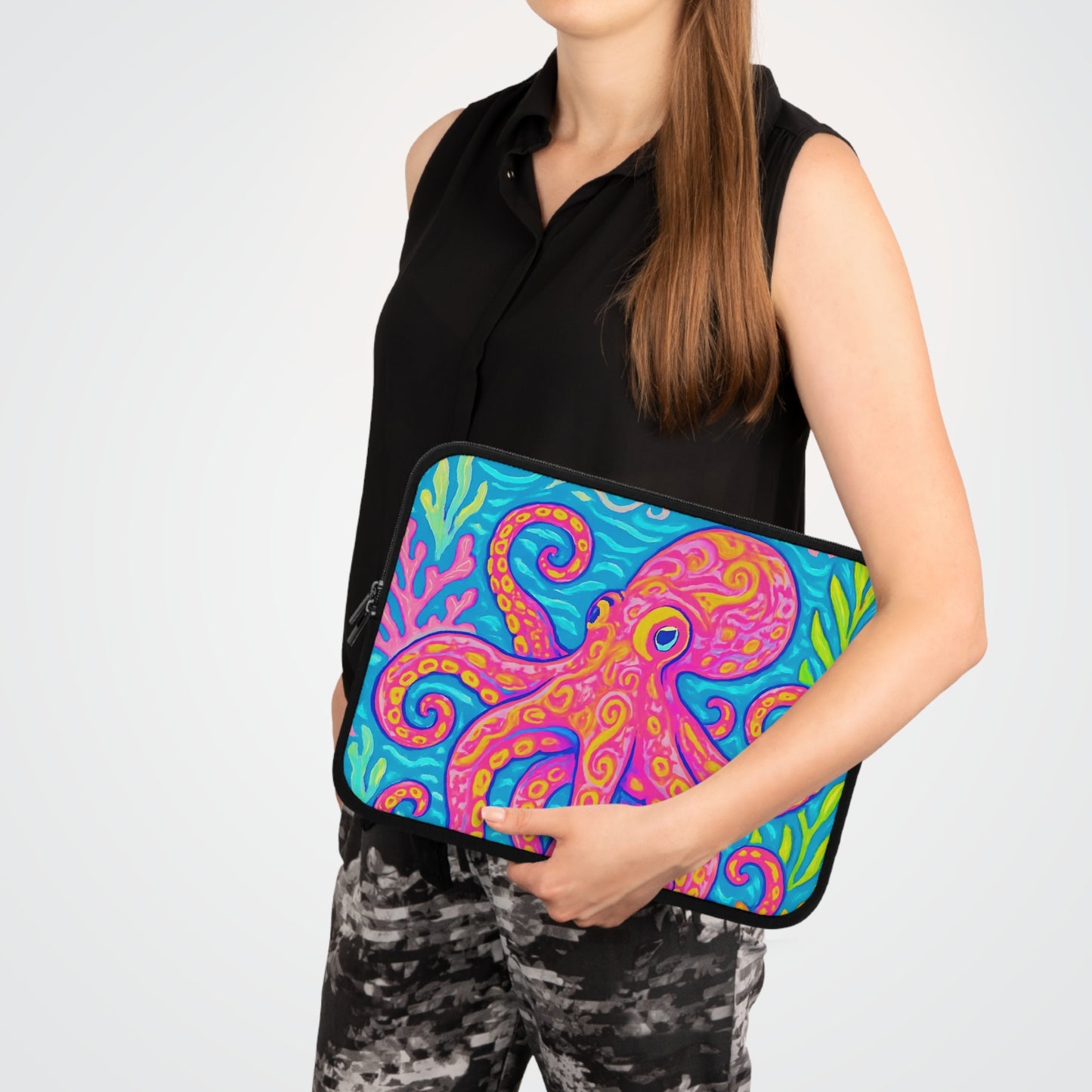 Tropical Laptop Sleeve, 5 Sizes - Perfect for Beach Lovers & Students / Octopus Kraken Joe