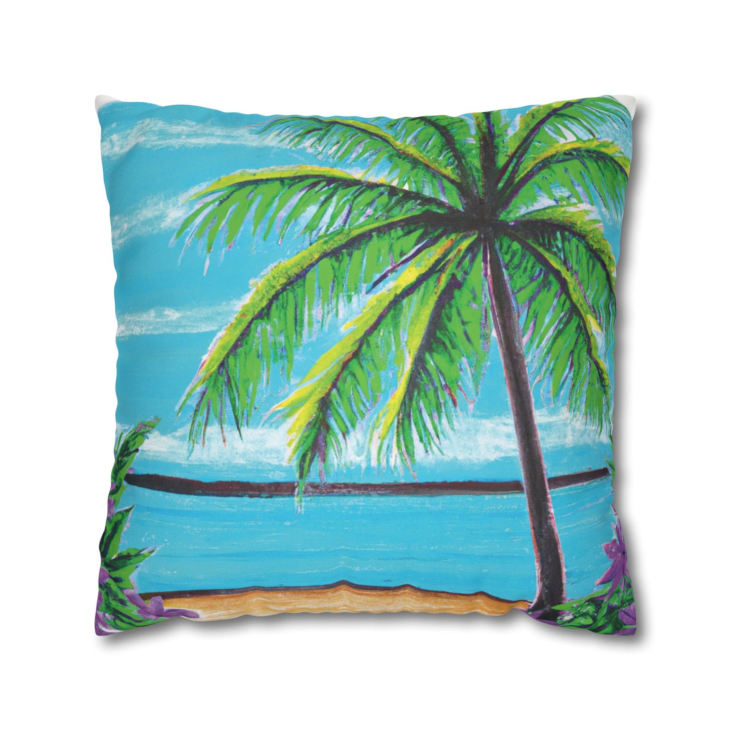 Faux Suede Square Pillowcase - Calm Beach