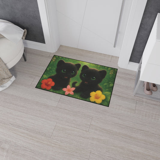 Heavy Duty Floor Mat, 5 Sizes – Tropical Area Rug for Home Décor / Baby Black Panthers