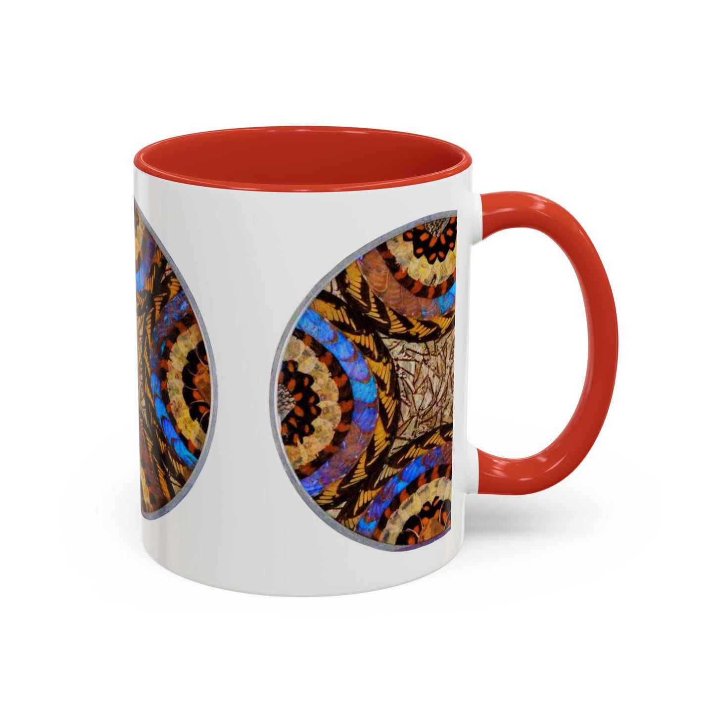 Accent Coffee Mug (11, 15oz), 8 Colors - Real Butterfly Wings Plate #3