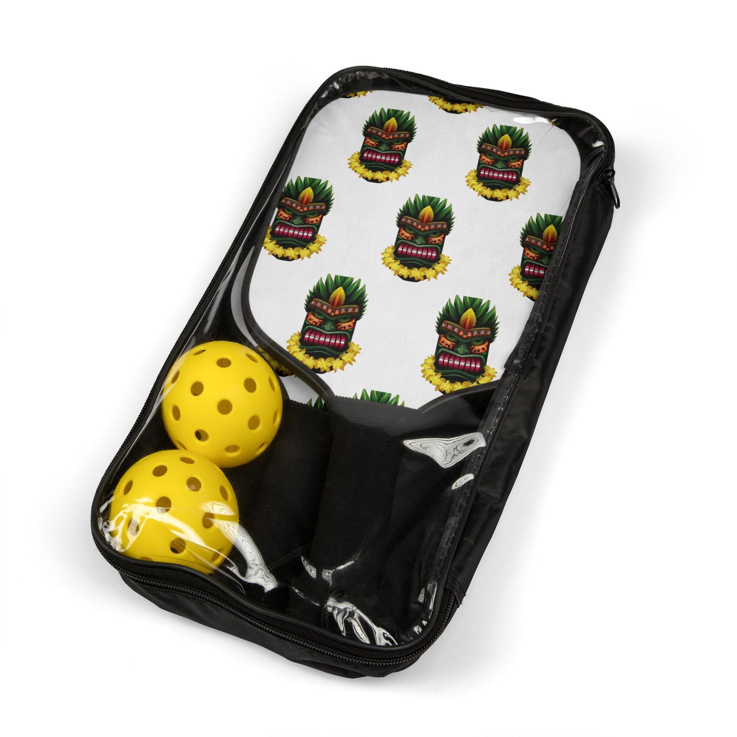 Tropical Pickleball Kit - Beach Vibe Paddles & Balls Set / Tiki Boss Kimo