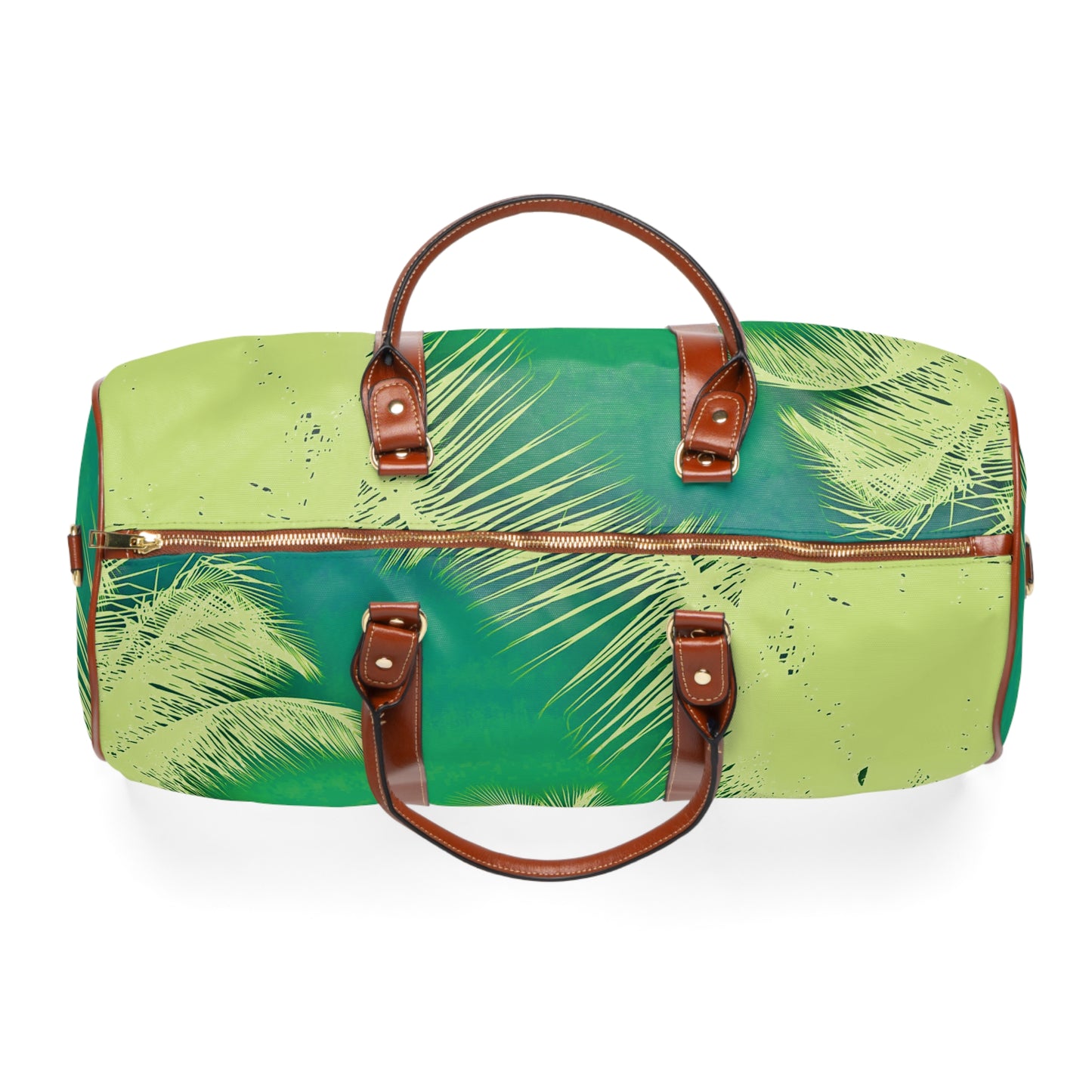 Tropical Waterproof Travel Bag - Perfect for Beach Getaways / Palm Glow, Green