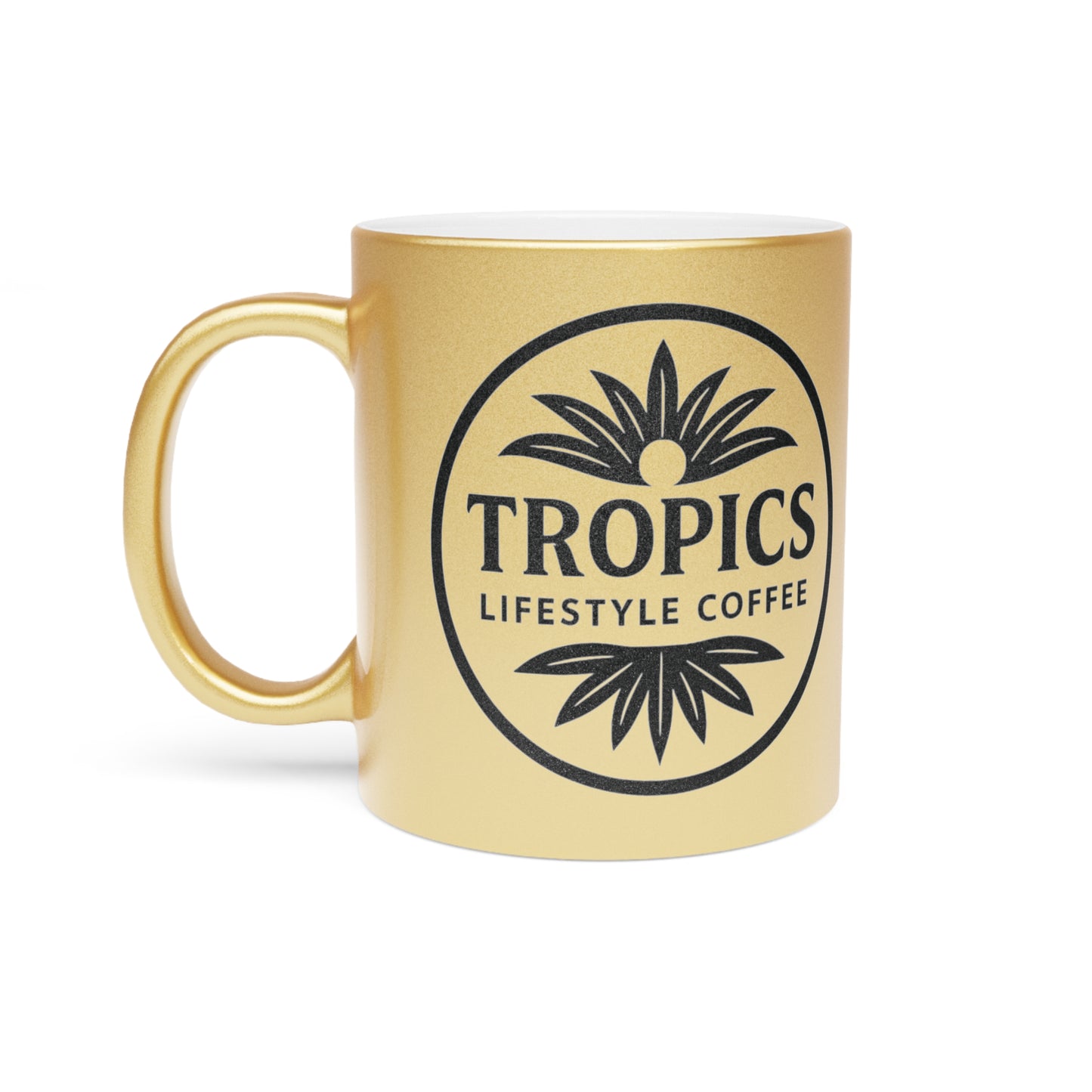 Tropical Metallic Mug, Gold or Silver - TLCoffee Art Box Logo