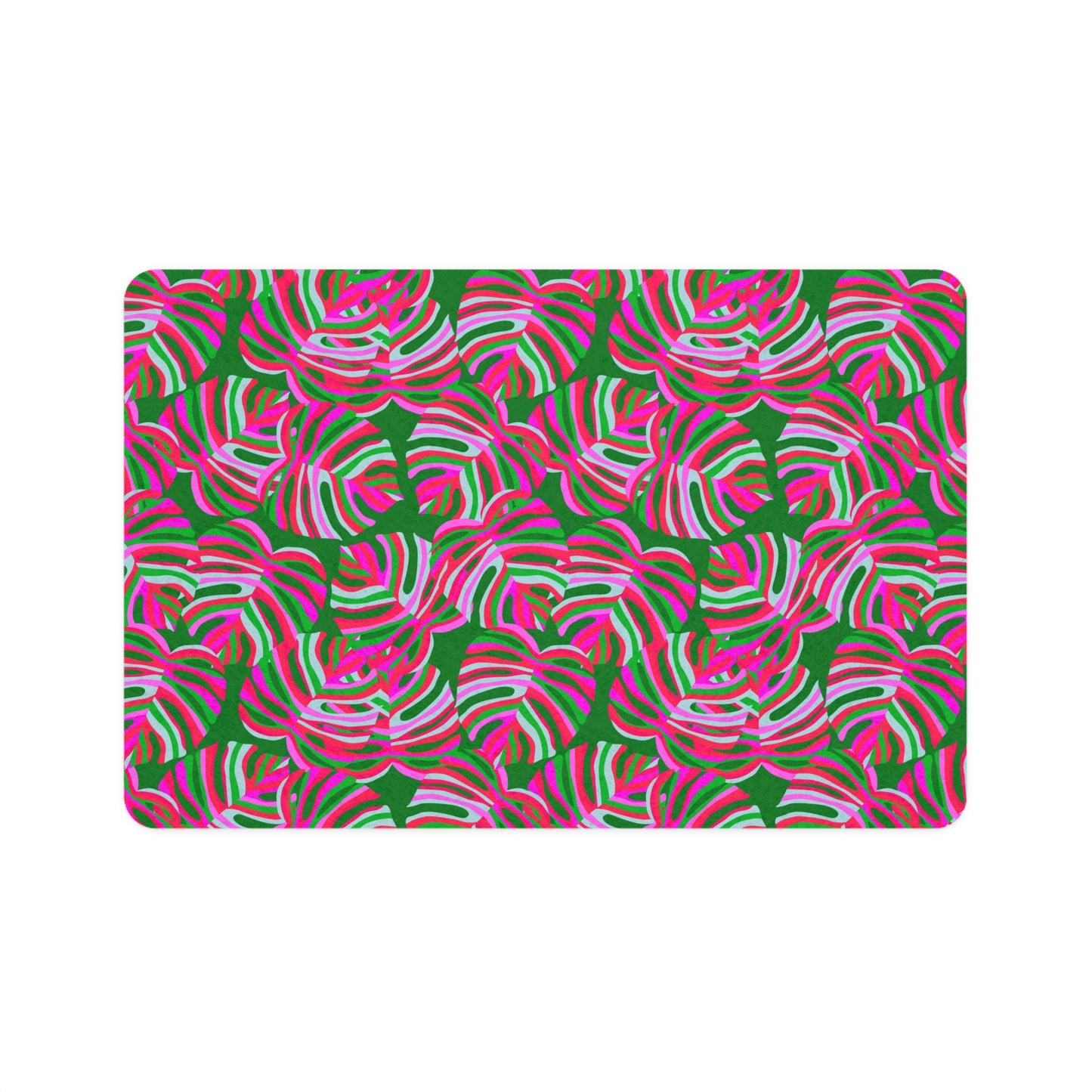 Pet Food Mat (12x18) - Monstera Pink Pop