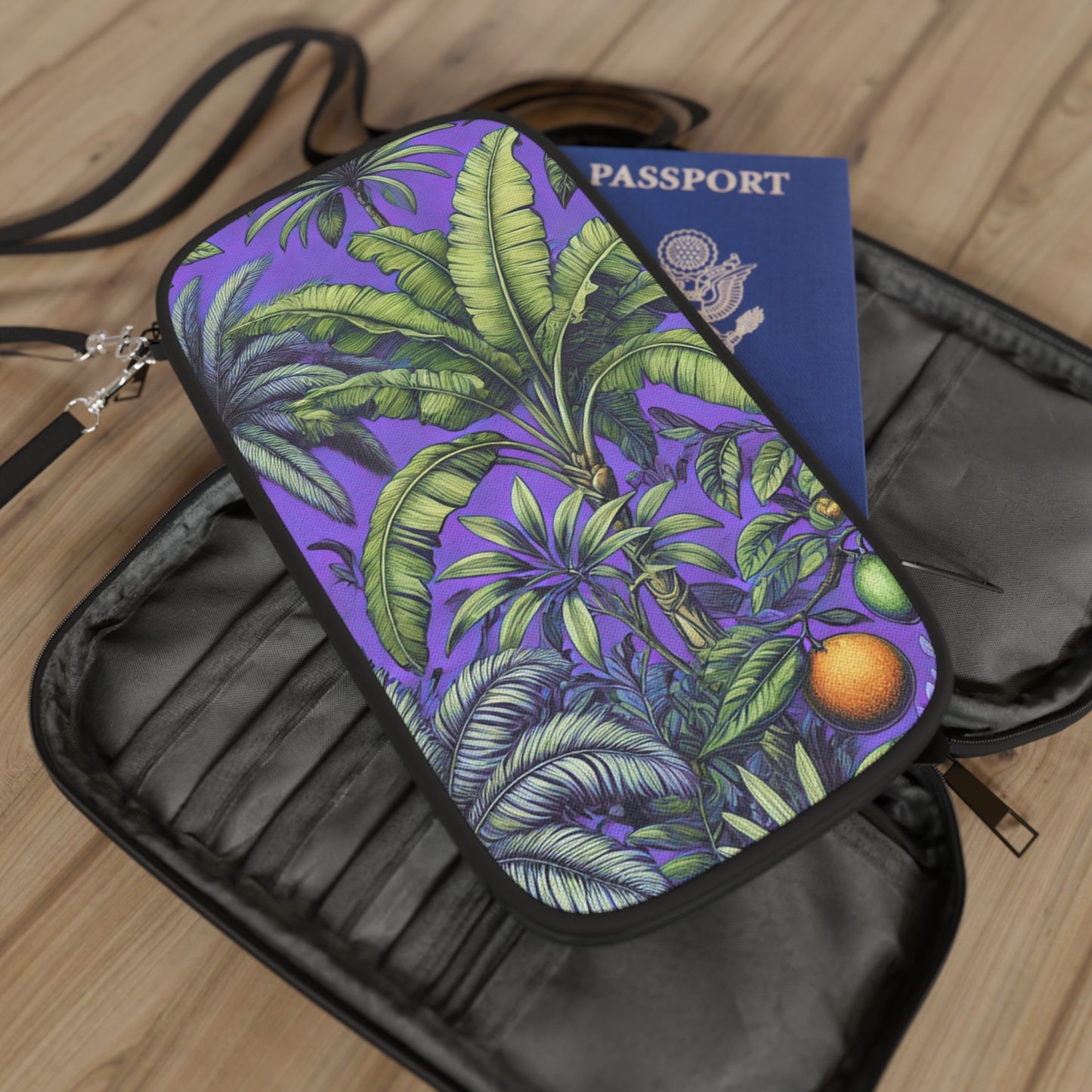 Passport Wallet – Perfect for Travelers & Adventurers / Tropical Fruit, Purple
