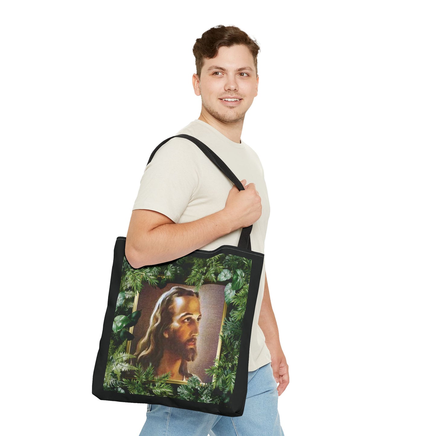 Religious Head of Christ Tropical Tote Bag - 3 Sizes