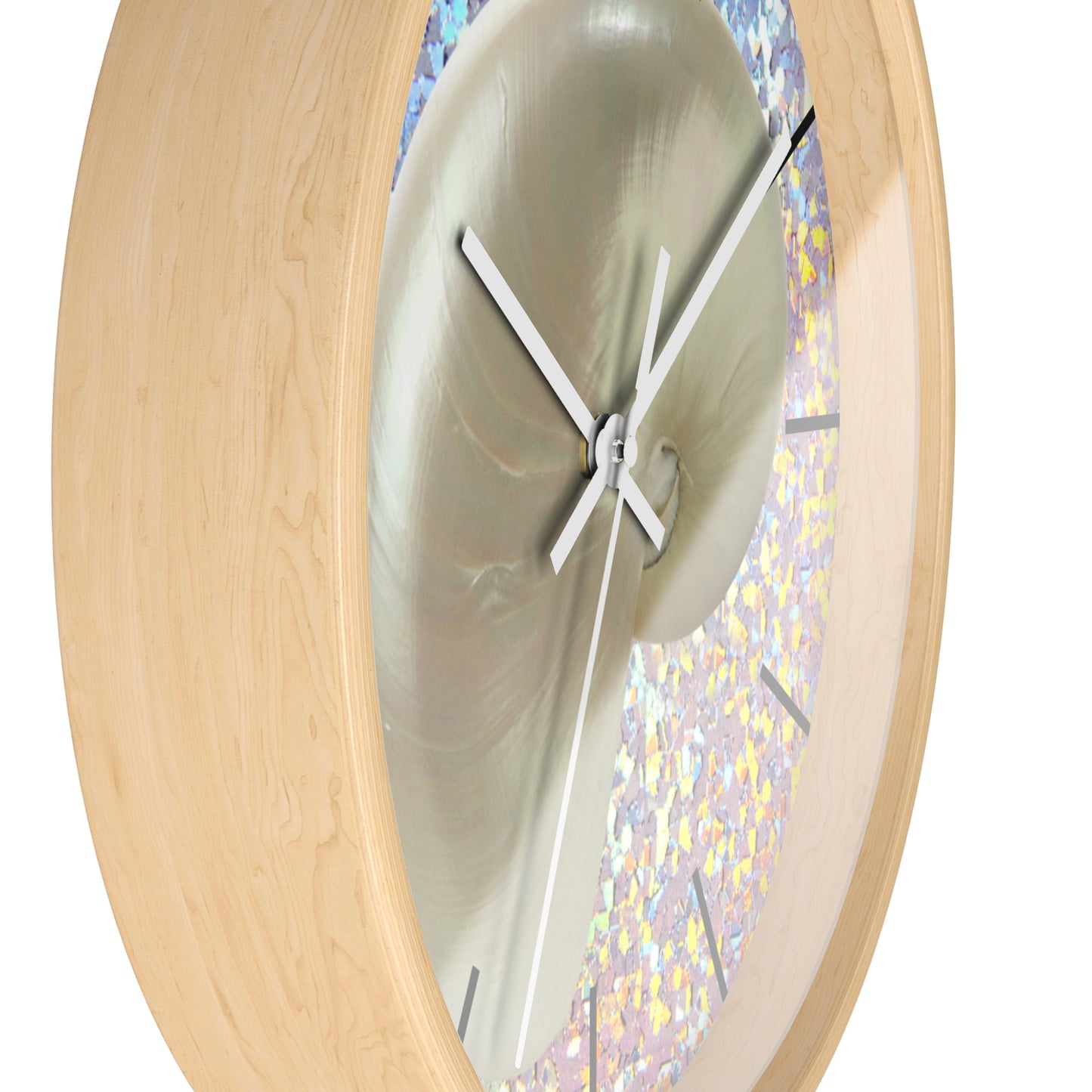 Wall Clock, Disco White Nautilus, Hands/Base Variants