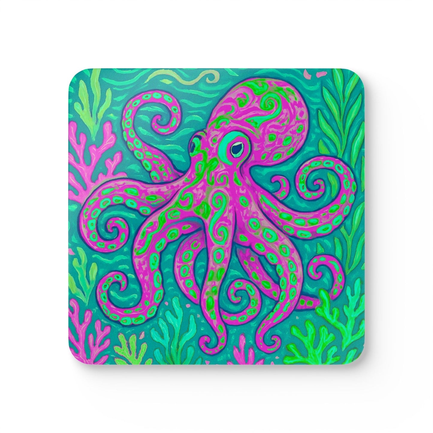 Four-piece Coaster Set - Purple Kraken Joe