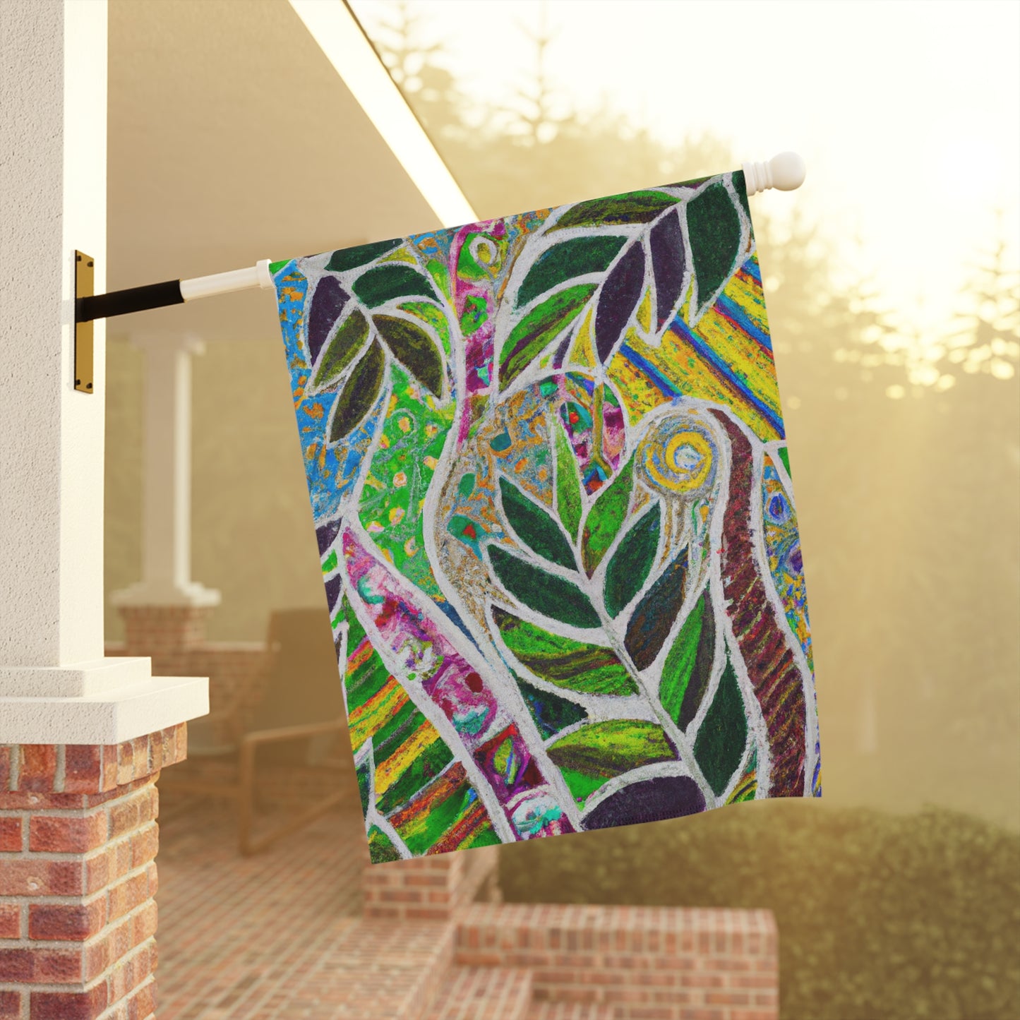Tropical Garden Flag - Perfect for Outdoor Decor / Rainforest Amazon Whimsy