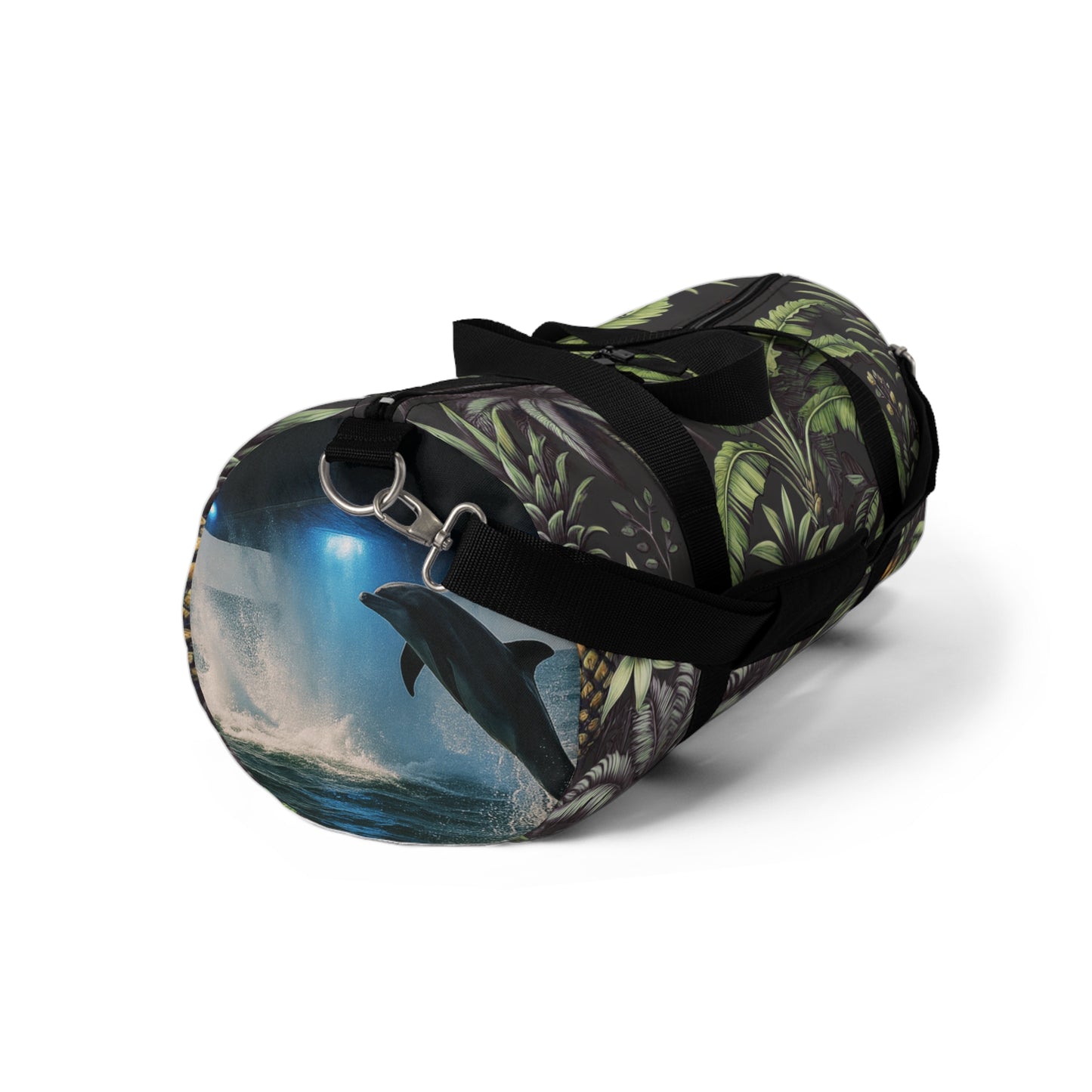 Tropical Duffel Bag - Perfect for Travel and Gym / Tropical Fruit, Black