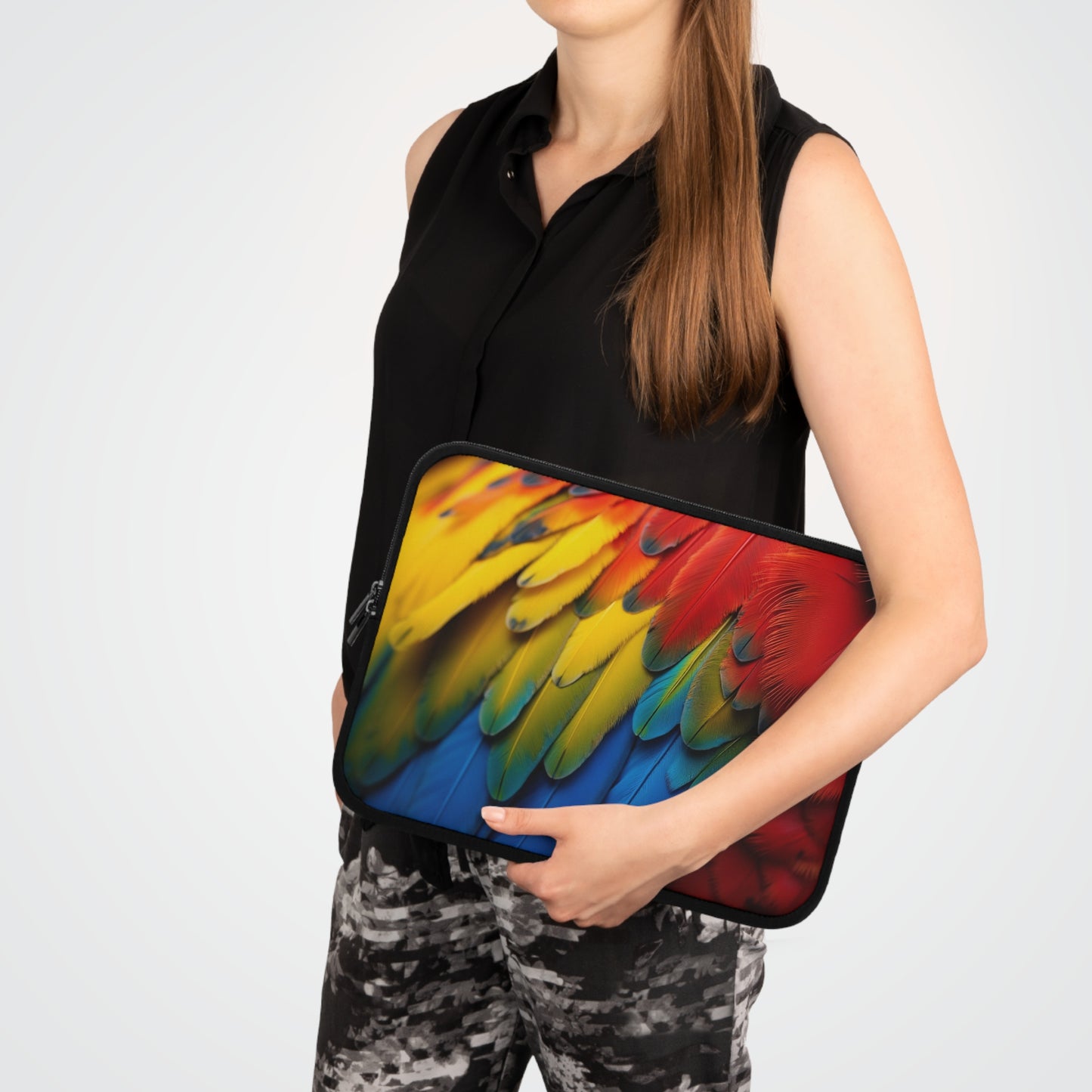 Tropical Laptop Sleeve, 5 Sizes - Perfect for Bird Lovers & Students / Macaw Feathers