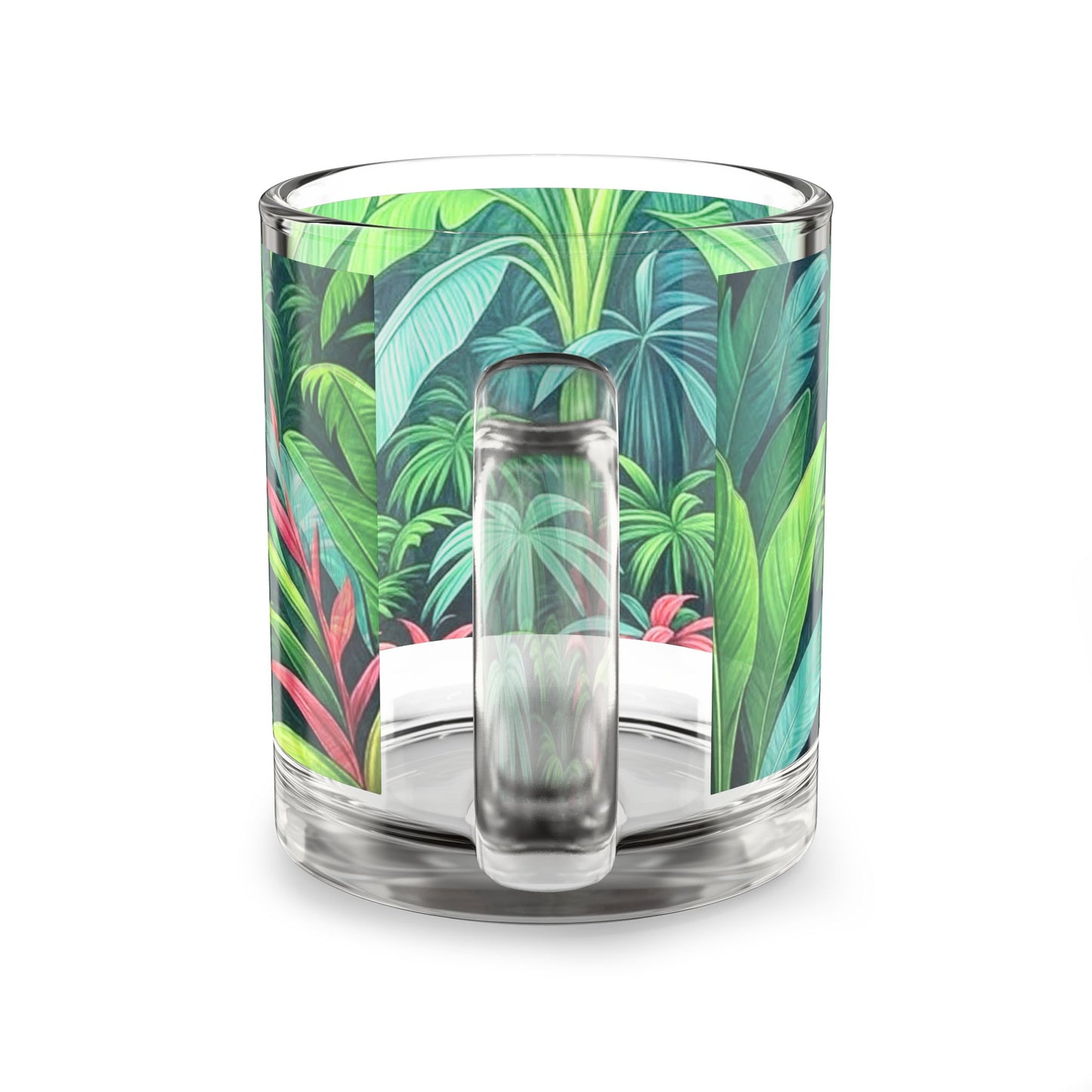 Tropical Glass Mug - 10oz Coffee Cup / Sleeping Spot