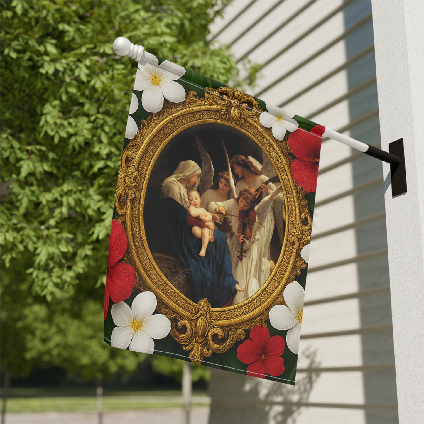 Religious Tropical Garden Flag  - Perfect for Outdoor Decor / Song of the Angels