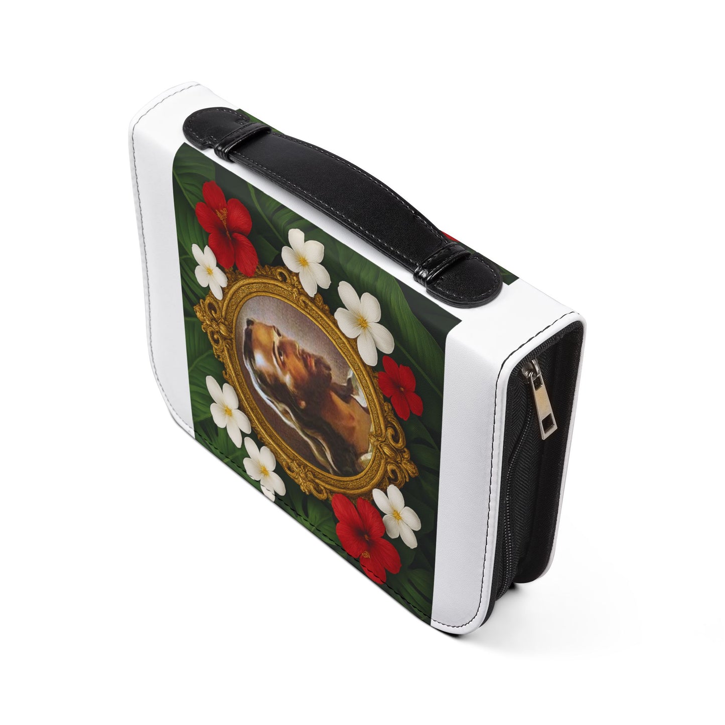 Tropical Jesus Bible Cover, White / Floral Bible Cover Protector, Christian Church Accessories