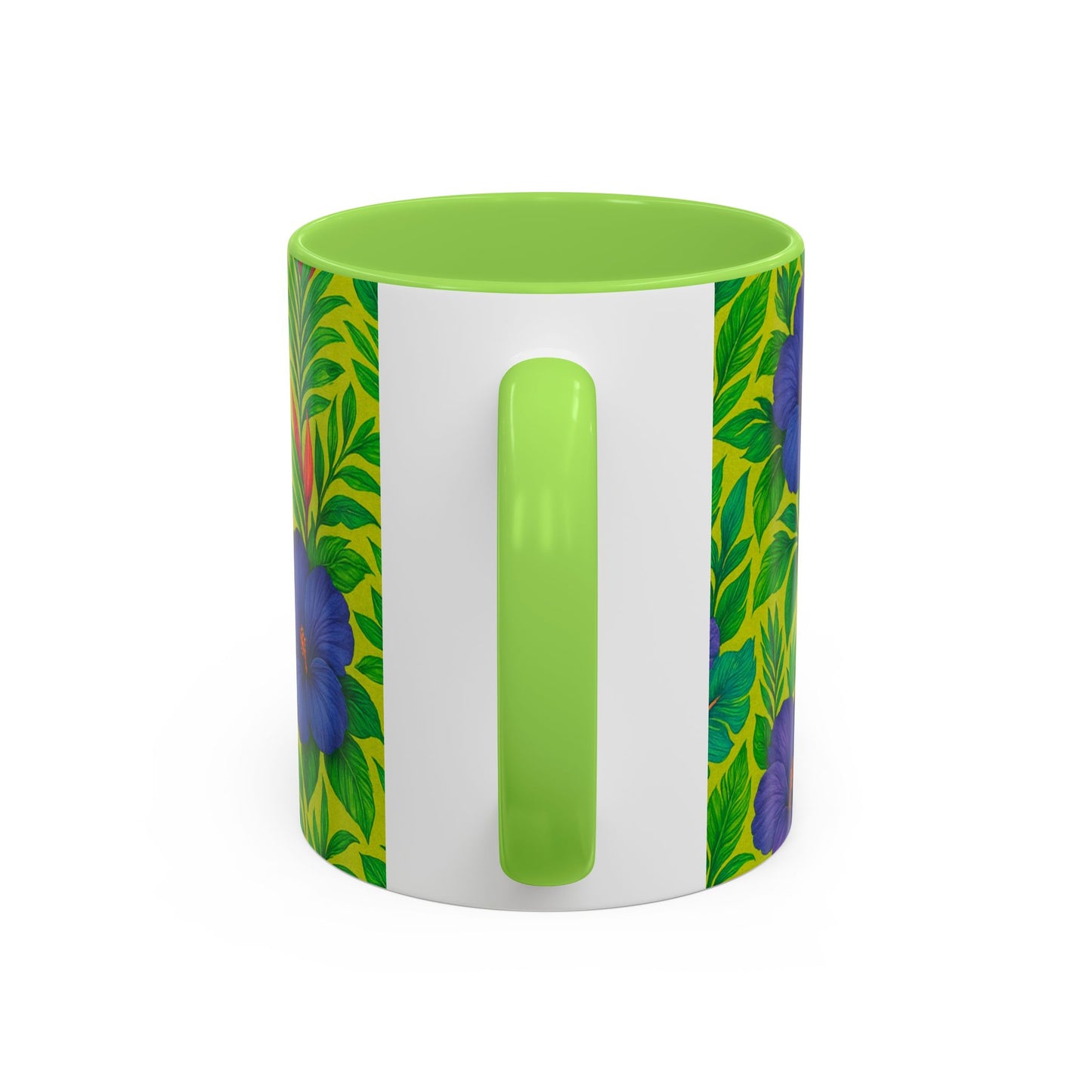 Vibrant Floral Coffee Mug - 11oz & 15oz / Midnight Flower Lime