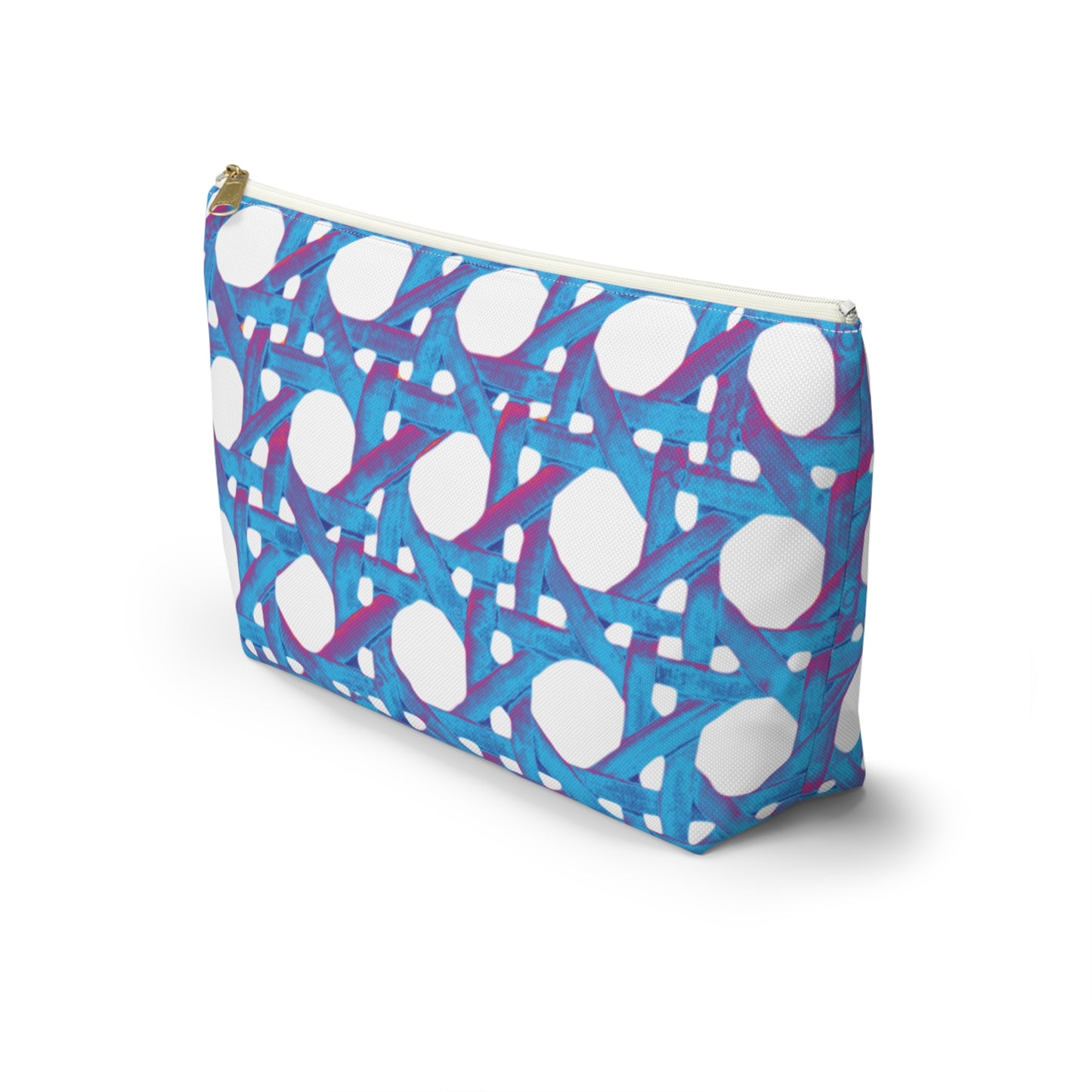 Tropical Accessory Pouch, 2 sizes | Makeup Bag | Perfect for Travel & Everyday Use / Beach Chair Wicker, Turquoise Pop