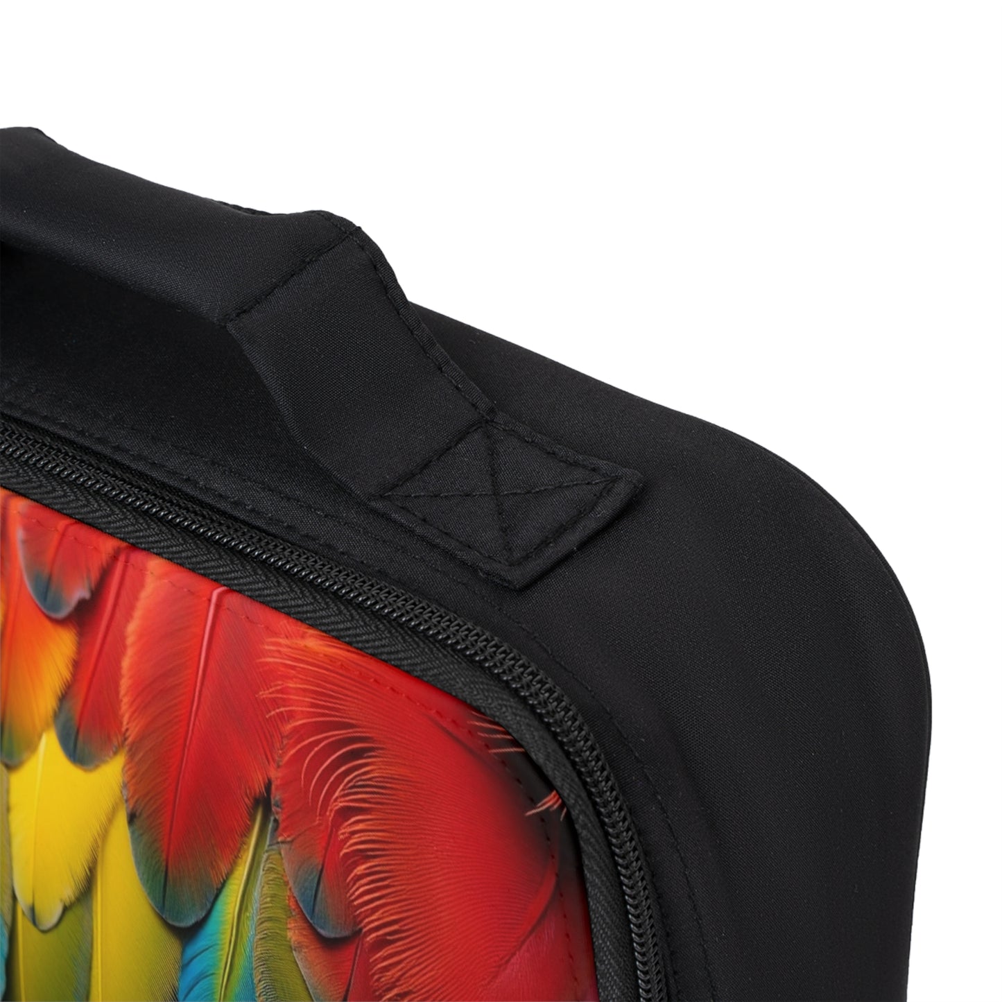 Parrot Macaw Feathers Lunch Bag - Eco-Friendly Insulated Tote, Adult and Child Lunchbox / Perfect for Picnics, Beach Outings