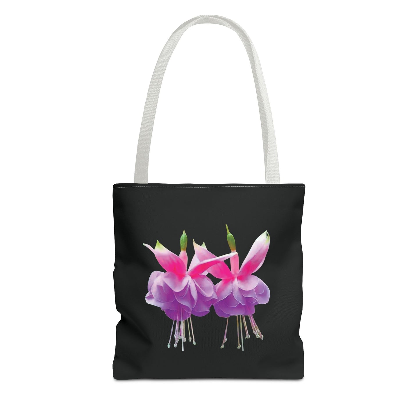 Tropical Real Two Fuchsias/Black Tote Bag - 3 Sizes