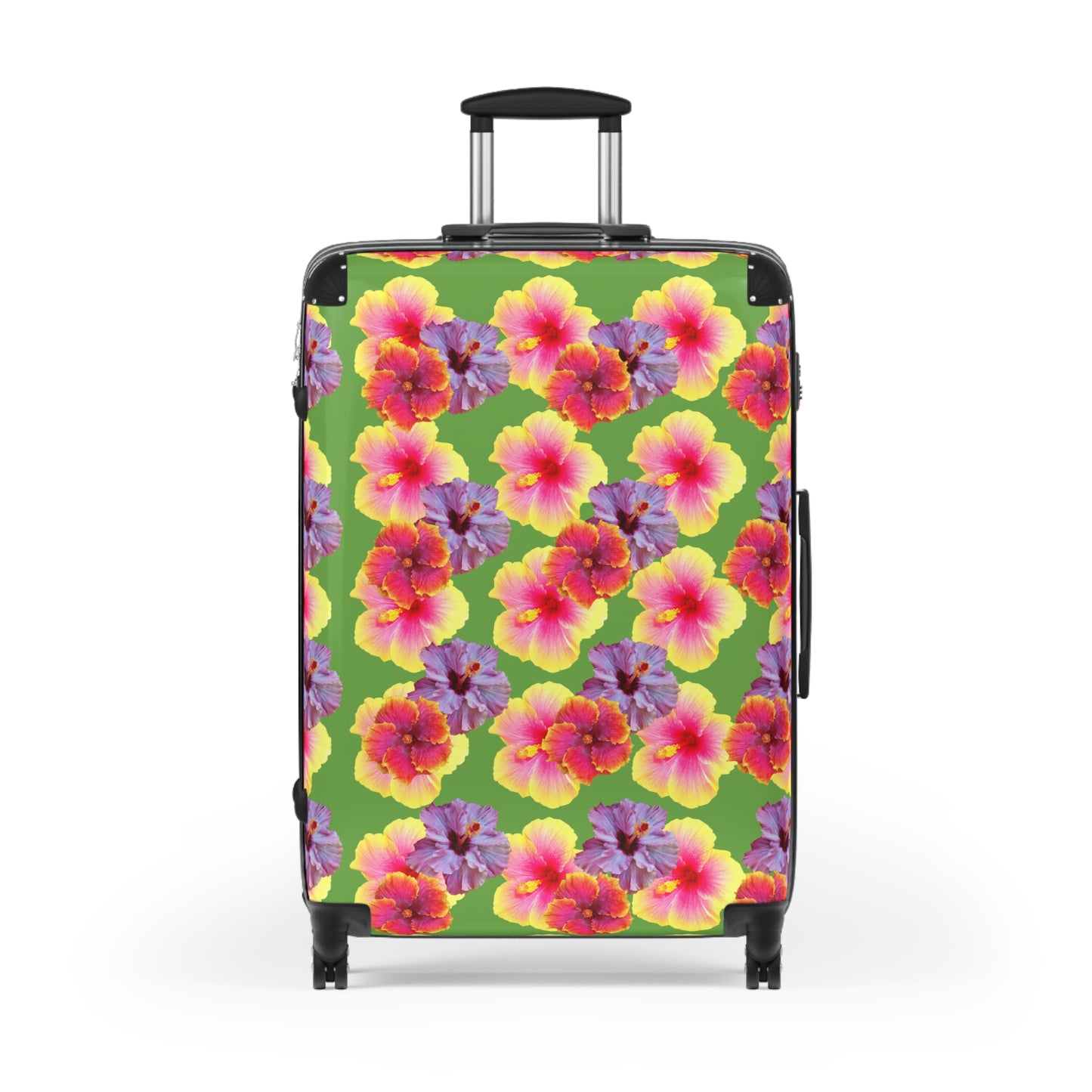 Colorful Tropical Suitcase - Stylish Travel Luggage for Adventurers / Three Colors Hibiscus Flowers