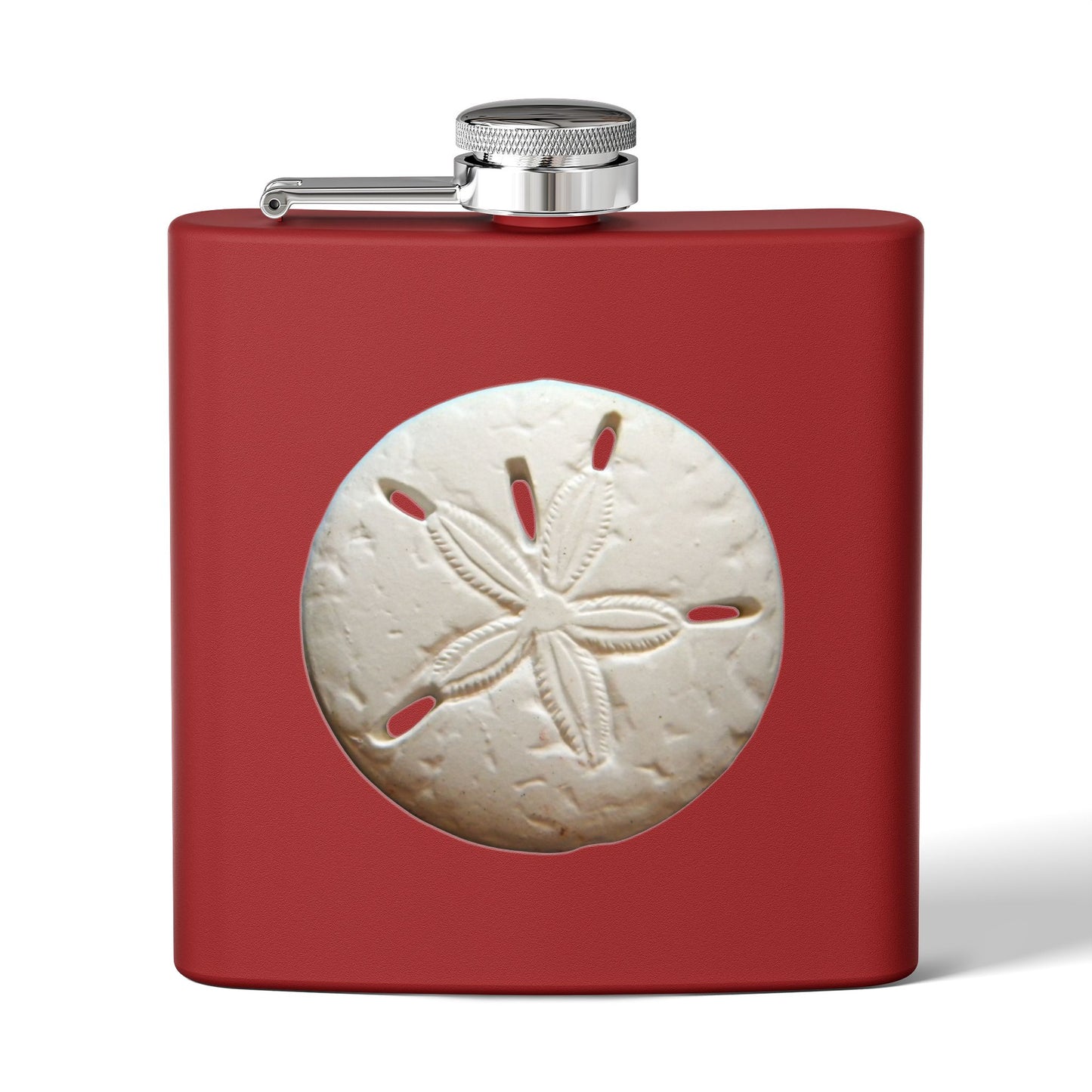 Tropical Stainless Steel 6 oz. Flask, Many Colors  – Real Sand Dollar