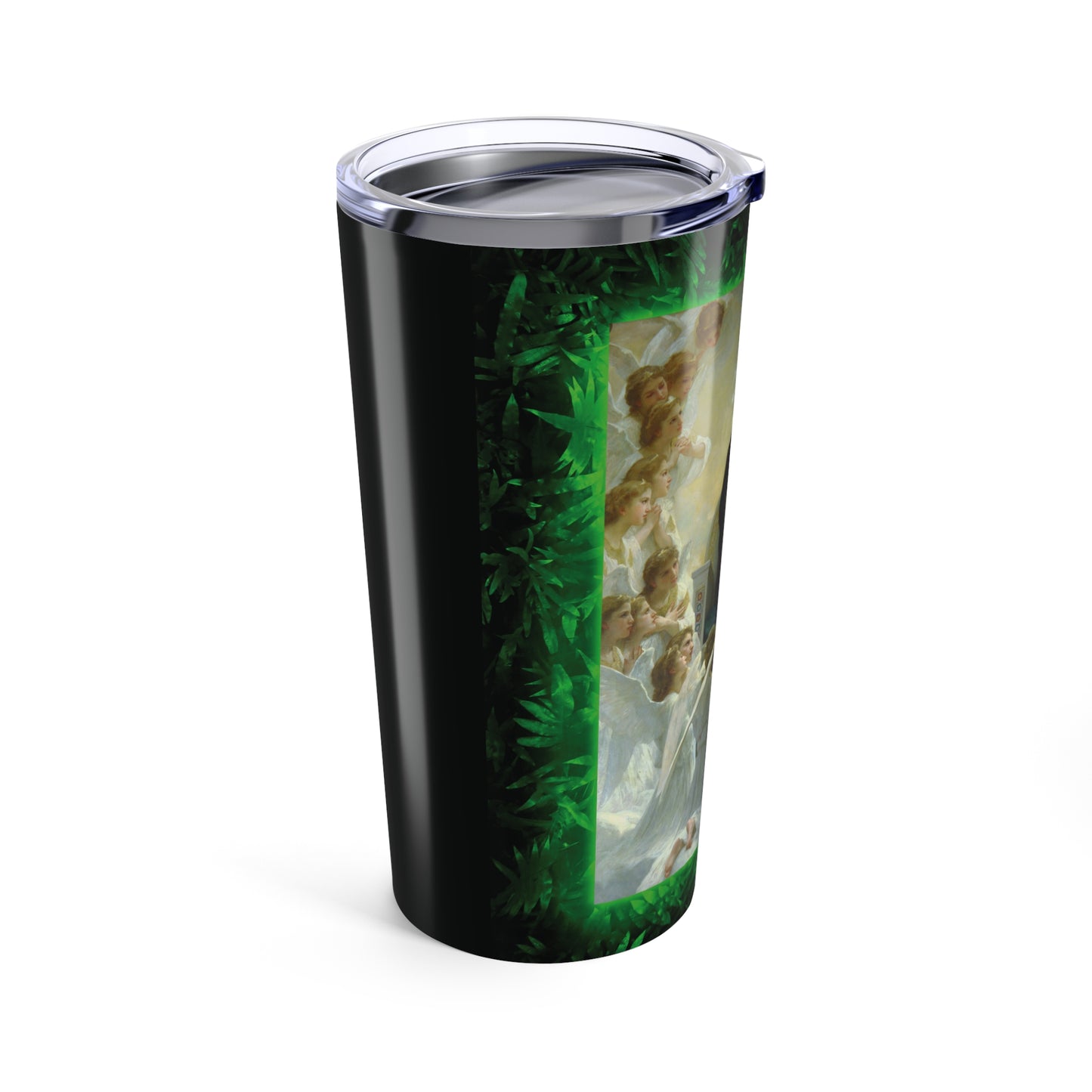 20oz Glossy Tumbler, Stainless Steel / Tropical Glow, Queen of the Angels/Black