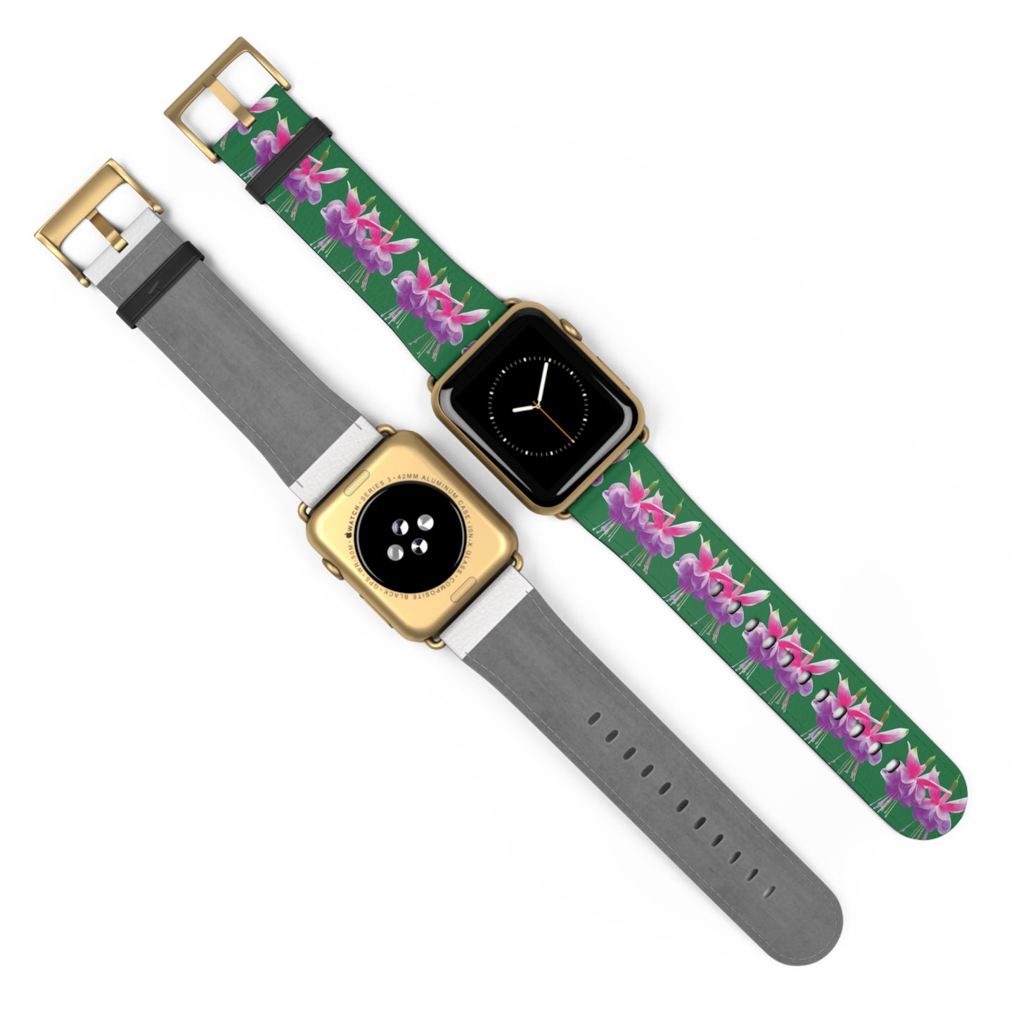 Apple Watch Band - Two Fuchsias, dark green