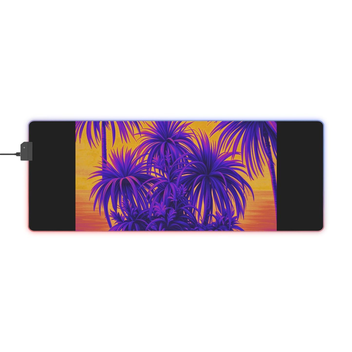 LED Gaming Mouse Pad With Vibrant RGB Lighting, 4 Sizes / Tiny Palm Island, Pop