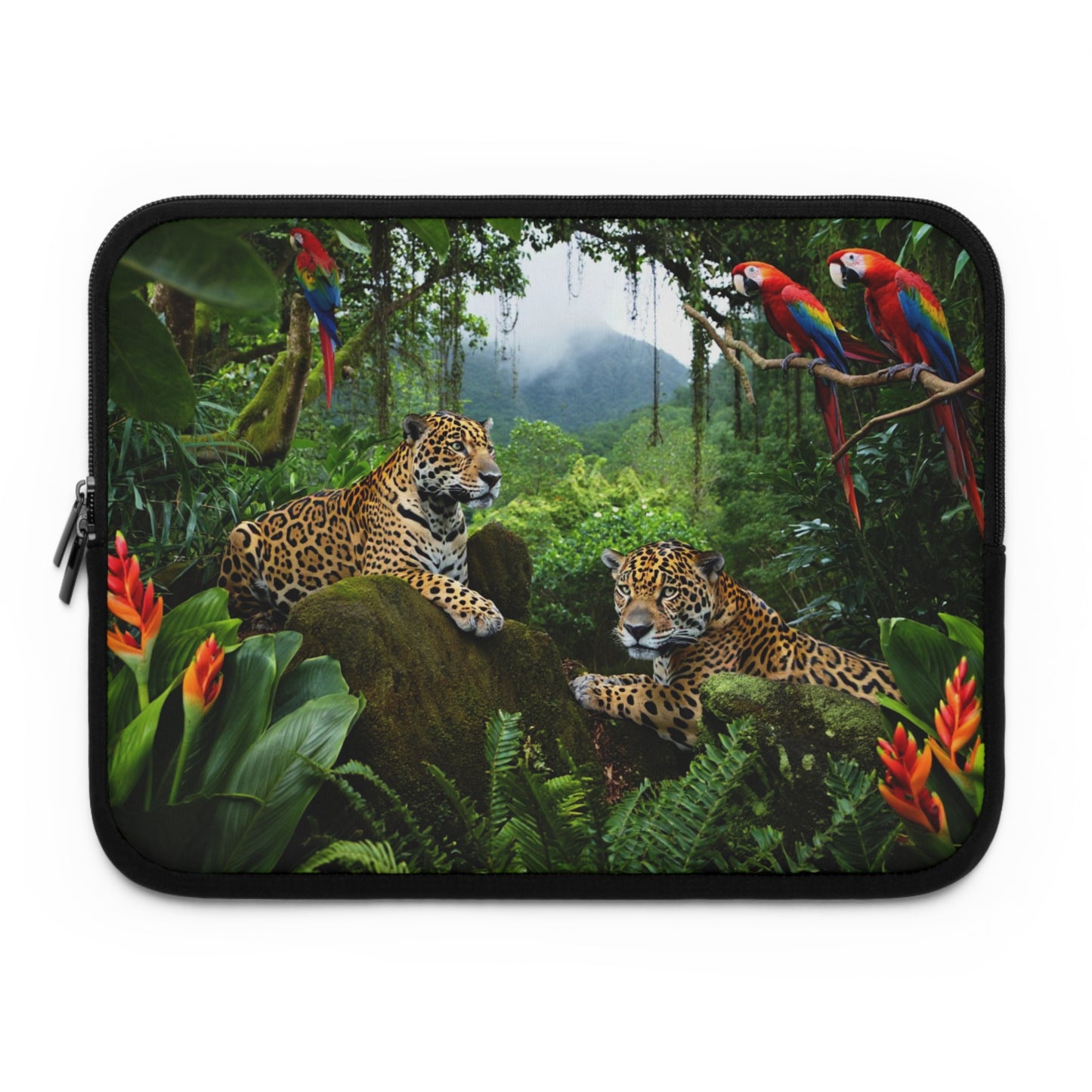 Tropical Laptop Sleeve, 5 Sizes - Perfect for Rainforest Lovers & Students / Jaguars at Rest