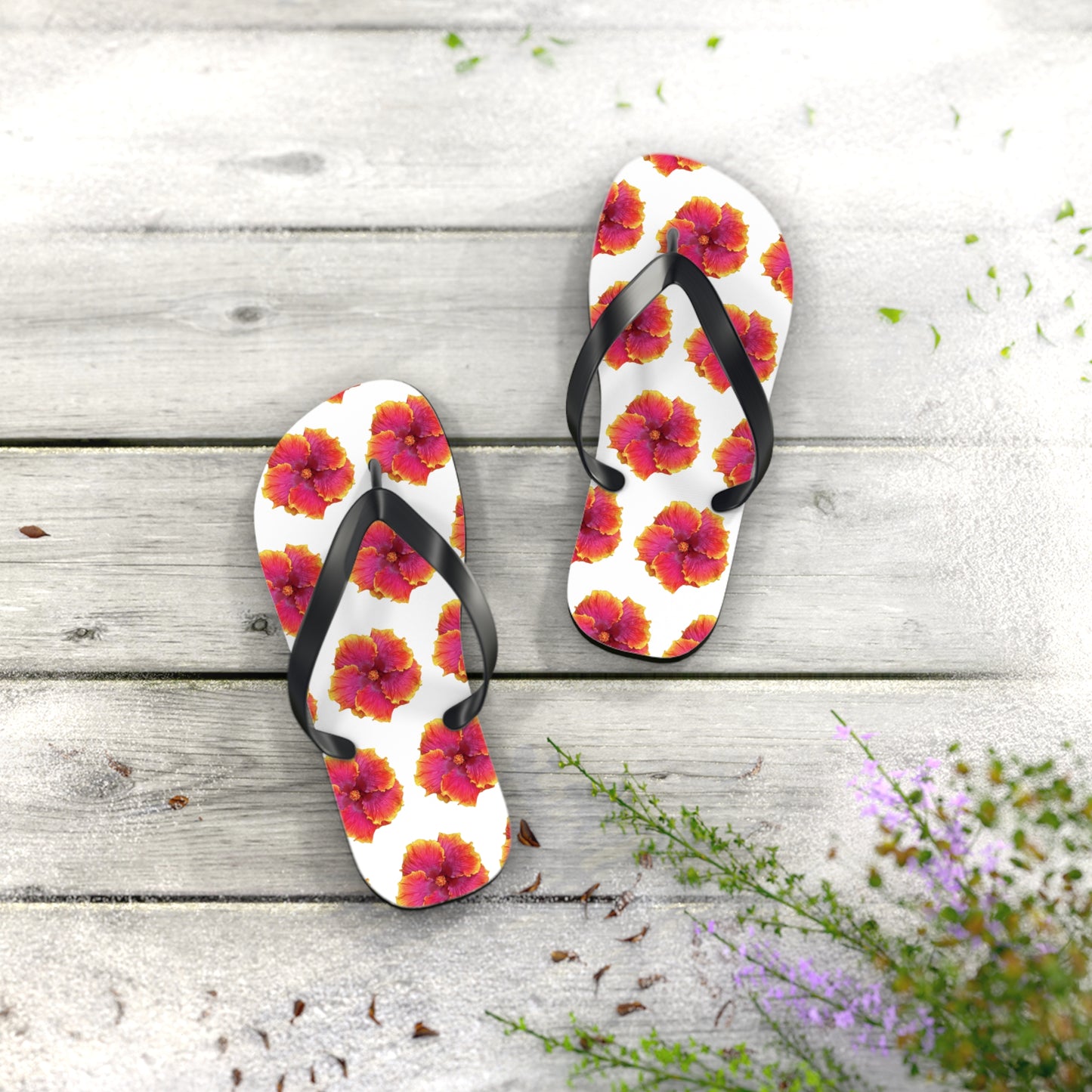 Flip Flops - Sunset Hibiscus
